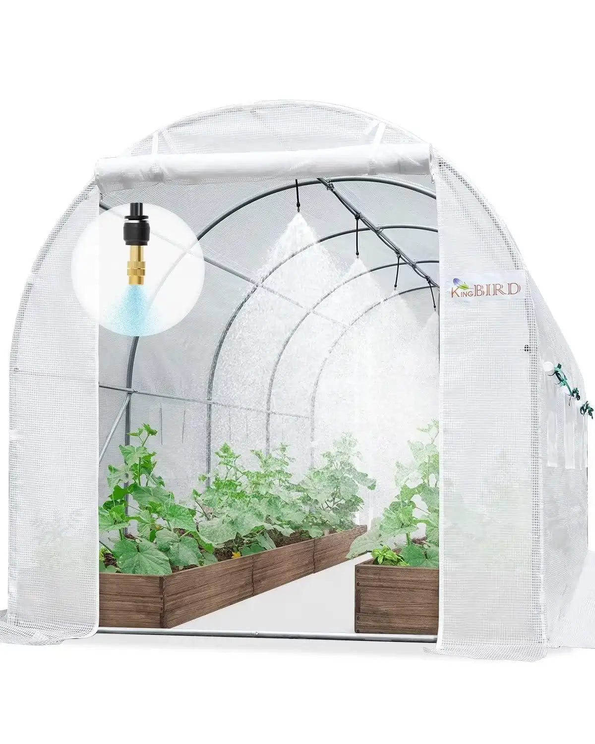 15' x 6.6' x 6.6' Walk-in Greenhouse Kit with Sturdy Frame & UV Protection - Perfect for Backyard Gardening, Plant Growing & Seed Starting