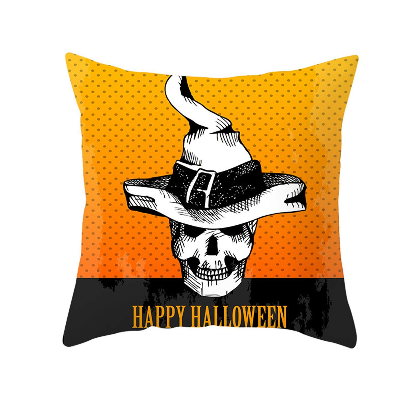 Halloween Throw Pillow Covers Set of 4 - Spooky Cushion Cases for Sofa, Bed, Kids Room Decor - Soft Silk Halloween Home Textiles for Party, Living Room & Seasonal Decorations