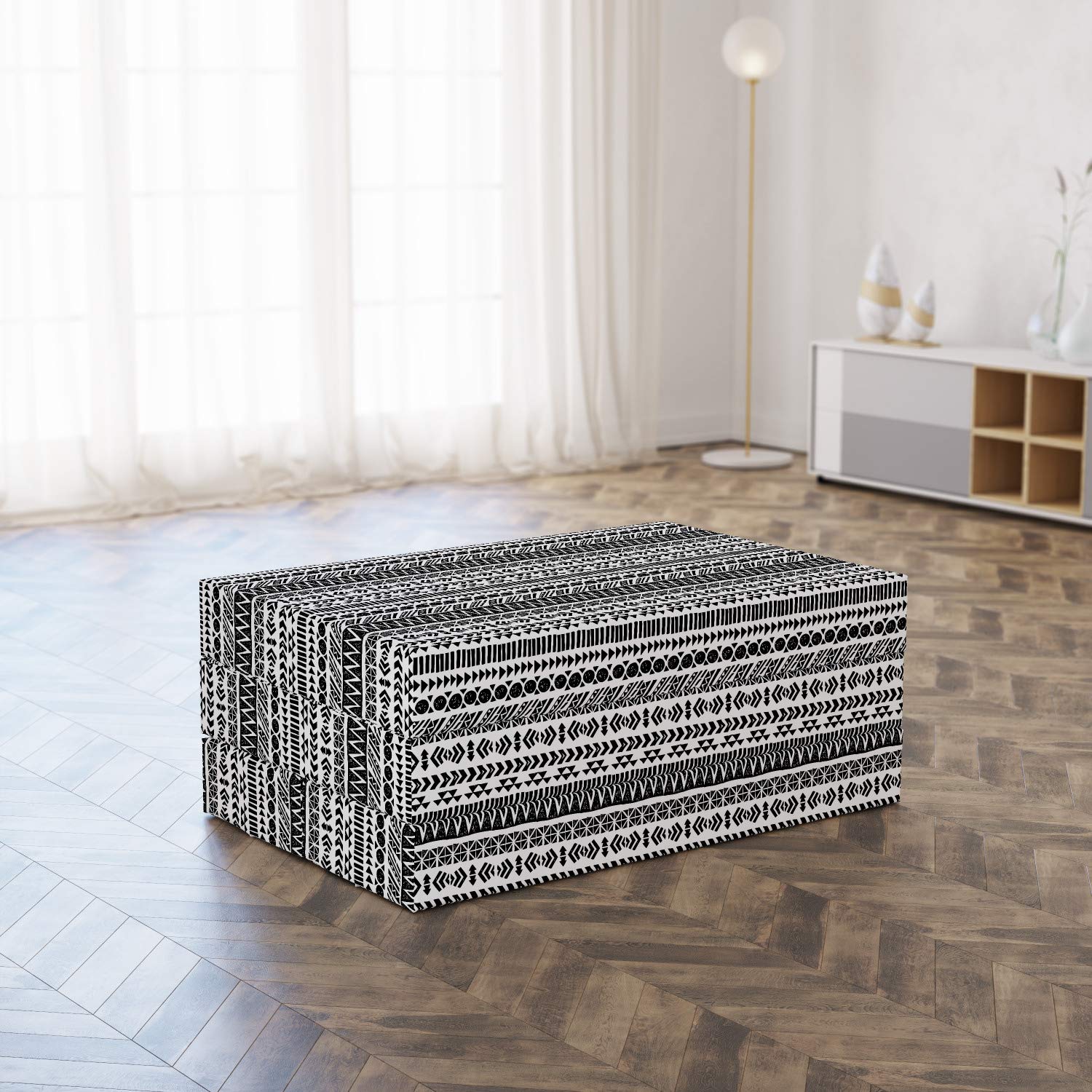 Ambesonne Trippy Foldable Mattress - Aztec Mystic Design, 74.8
