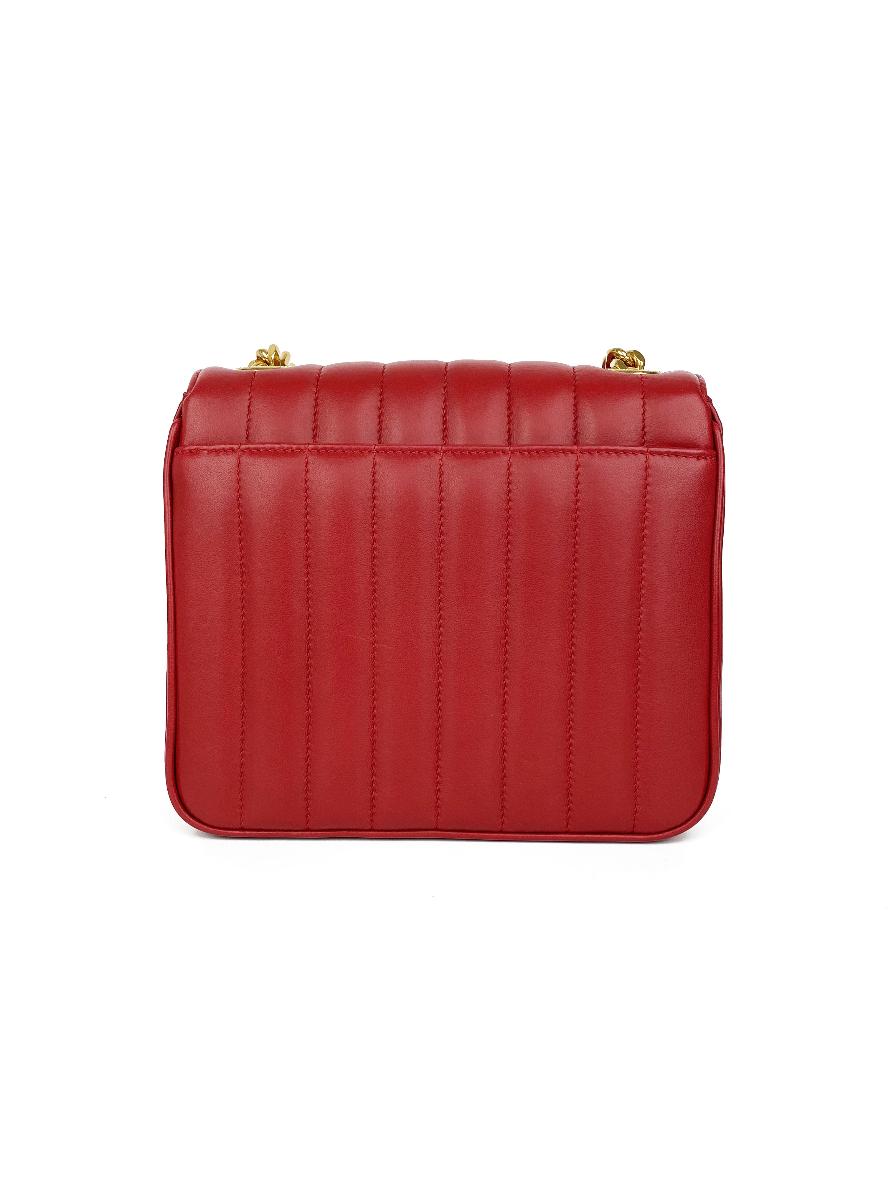 Saint Laurent Small Red Vicky Bag - Luxury Leather Crossbody Purse for Women | Perfect for Date Night, Parties & Everyday Use