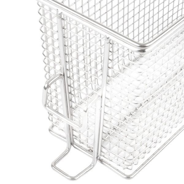 Globe TMBASKET1632 9.5 x 4 x 6 Inch Commercial Twin Fryer Basket with Front Hook - Perfect for Restaurants, Food Trucks & Catering Services