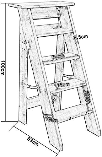 5-Step Foldable Wooden Stool for Indoor Use - Lightweight Brown Ladder Step Stool for Climbing, Flower Stand, or Step Chair - Perfect for Home, Kitchen, and Gardening