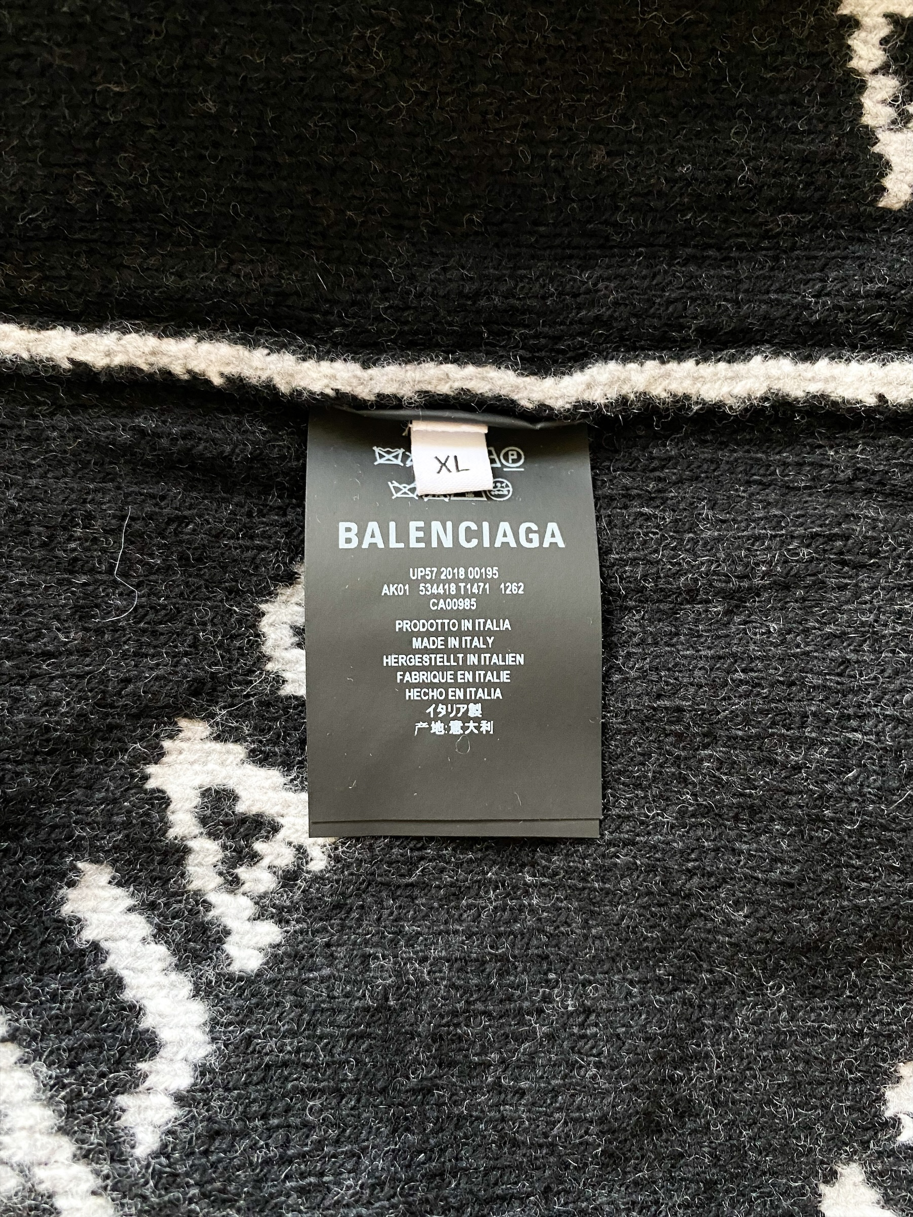 Balenciaga Grey All Over Logo Sweater for Men & Women | Trendy Oversized Pullover for Casual Wear & Street Style Fashion
