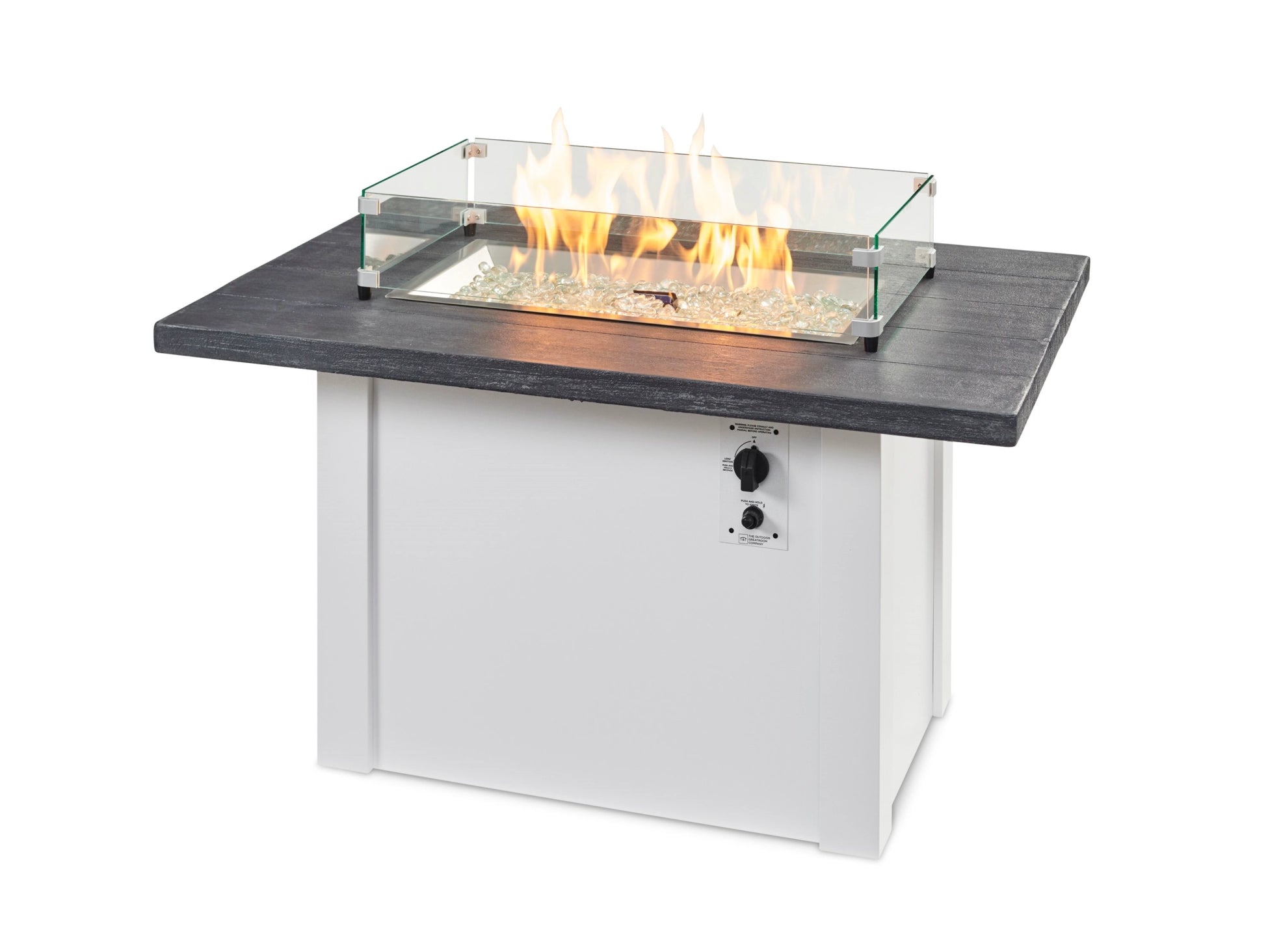Havenwood Rectangular Gas Fire Pit Table by The Outdoor Greatroom Company - Perfect for Patio, Backyard, and Outdoor Gatherings
