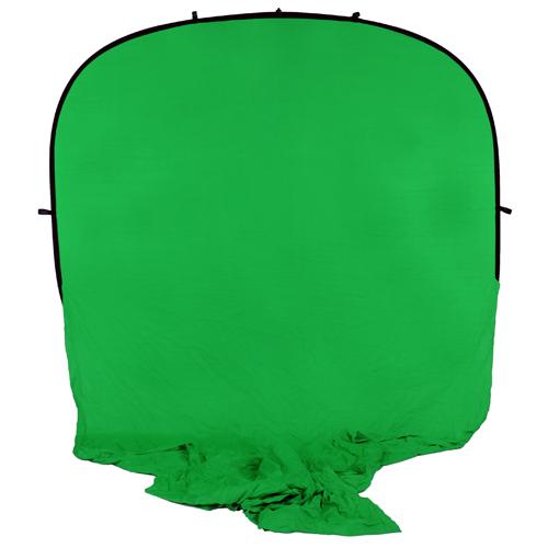 Fotodiox Collapsible Portable Backdrop Kit with 2.1m Stand - 8x14ft Chromakey Green Muslin Background for Photography, Video Studio & Live Streaming