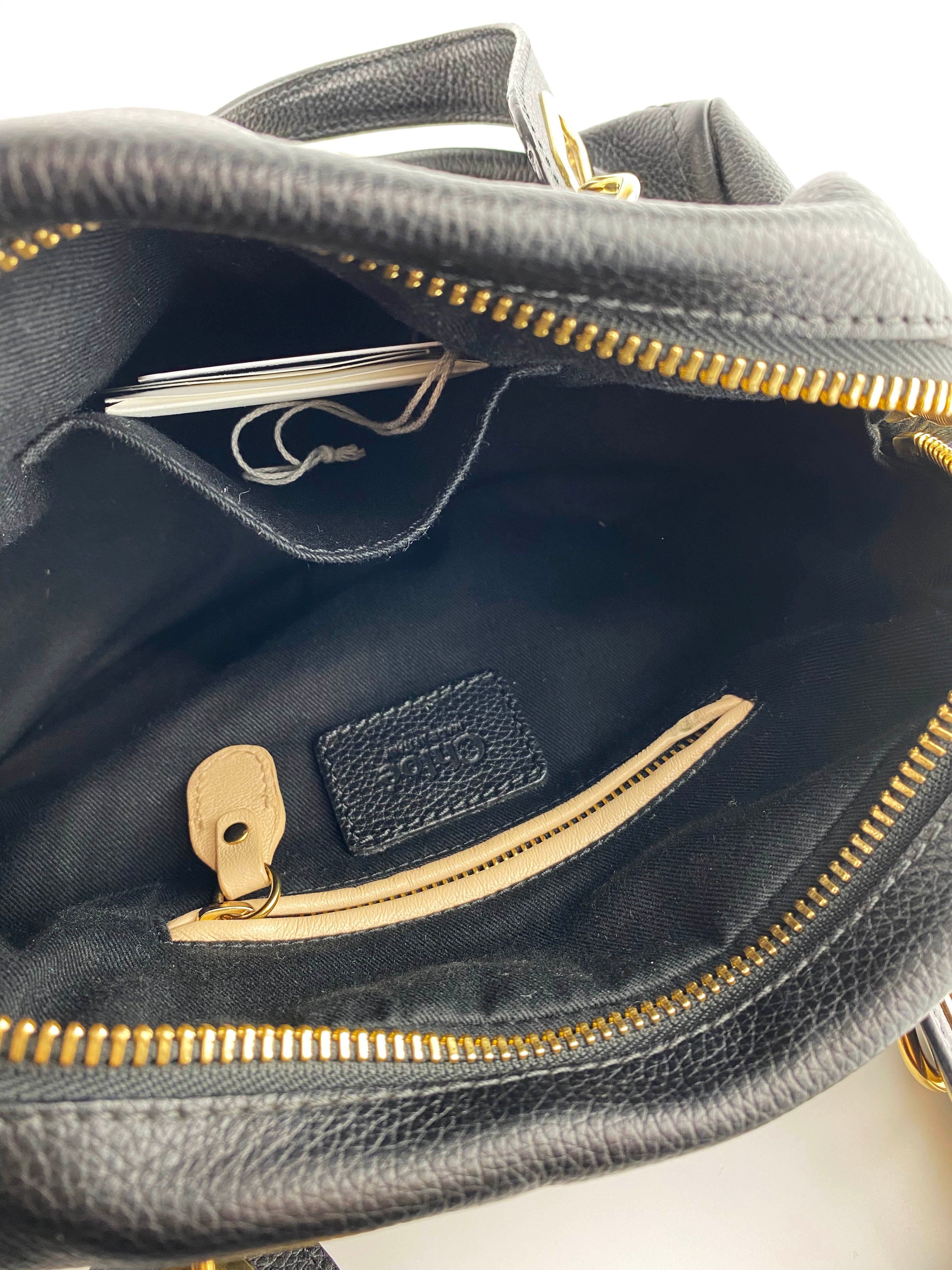 Chloe Small Black Paraty Handbag - Luxury Leather Crossbody Purse for Women, Perfect for Work, Travel & Evening Events