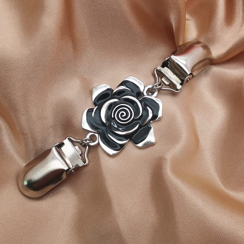 Vintage Sweater Shawl Clips - 4 Piece Set Retro Cardigan Collar Clips for Women & Girls - Dress Shirt Brooch Clips in 4 Stylish Designs - Perfect for Sweaters, Dresses & Blouses