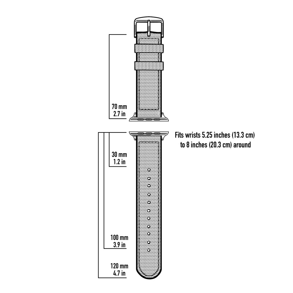 Premium Nylon Watch Bands for Apple Watch - Durable, Comfortable & Adjustable Replacement Straps - Perfect for Workouts, Running & Everyday Wear