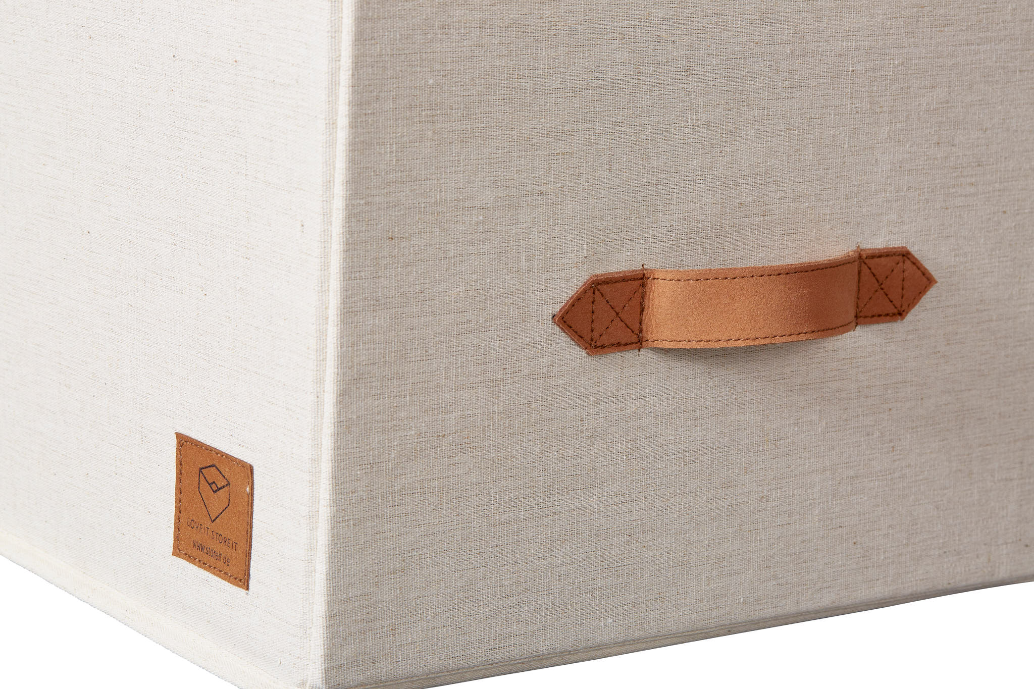 Premium Fabric Storage Box with Hinged Lid - Cream Color | Foldable Closet Organizer for Bedroom, Nursery & Office | Space-Saving Home Organization Solution