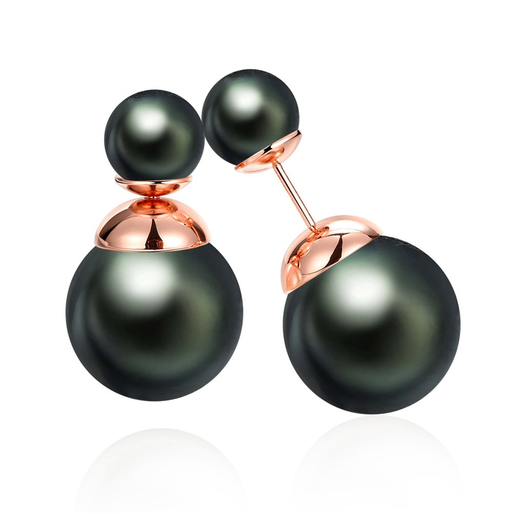 Elegant Double Sided Pearl Earrings for Women - Party & Office Wear