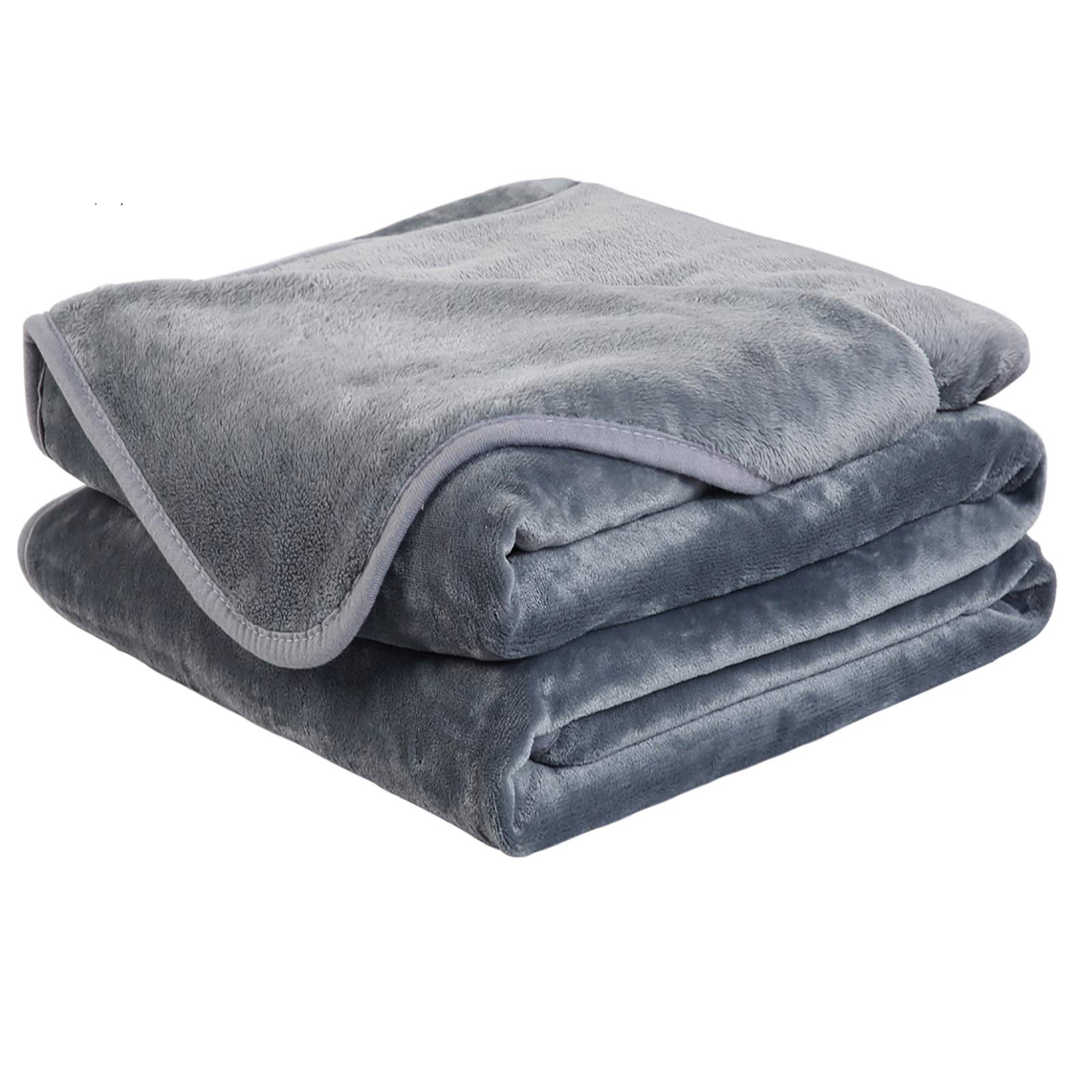Soft & Warm Microplush Fleece Blanket - Lightweight Thermal Throw for Couch, Bed & Sofa - California King Size 102x108 Inch - Cozy Gray Blanket for Winter Nights, Movie Time & Home Relaxation