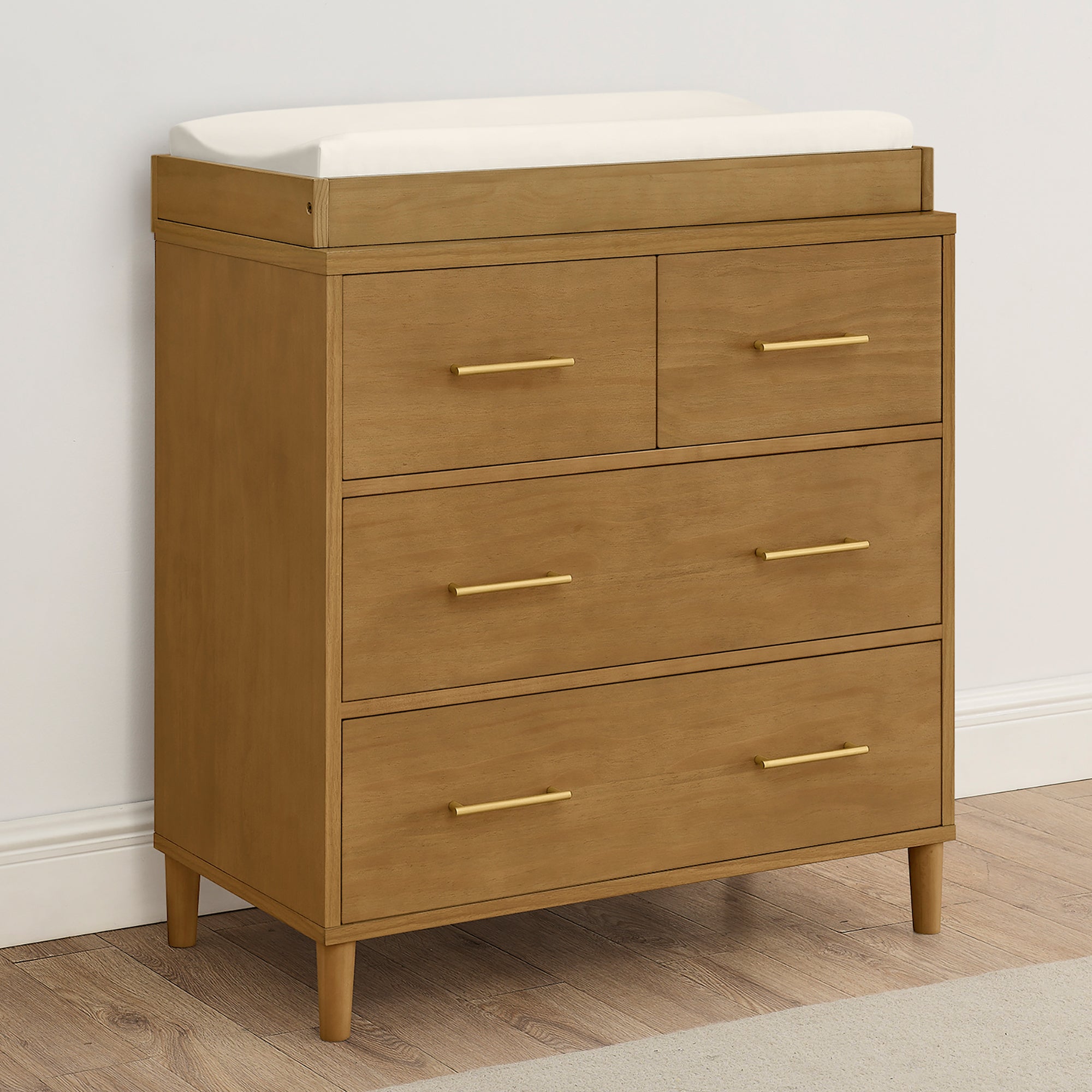 Classic 4 Drawer Dresser with Changing Top & Interlocking Drawers - Nursery Furniture for Baby Essentials Storage & Organization | Perfect for Baby Rooms, Bedrooms & Home Organization