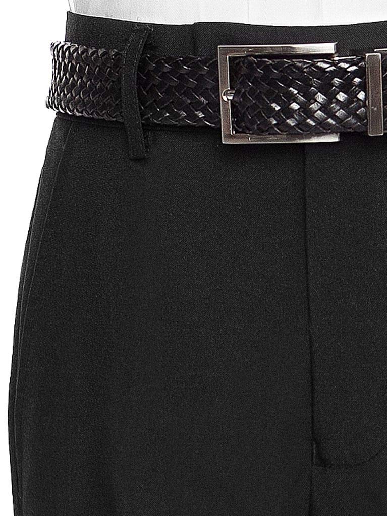 Boys' Slim Fit Dress Pants with 4 Pockets - Flat Front Black Formal Slacks for School & Special Occasions | Non-Elastic Waistband | Perfect with Dress Shirts & Suit Jackets | Size 12