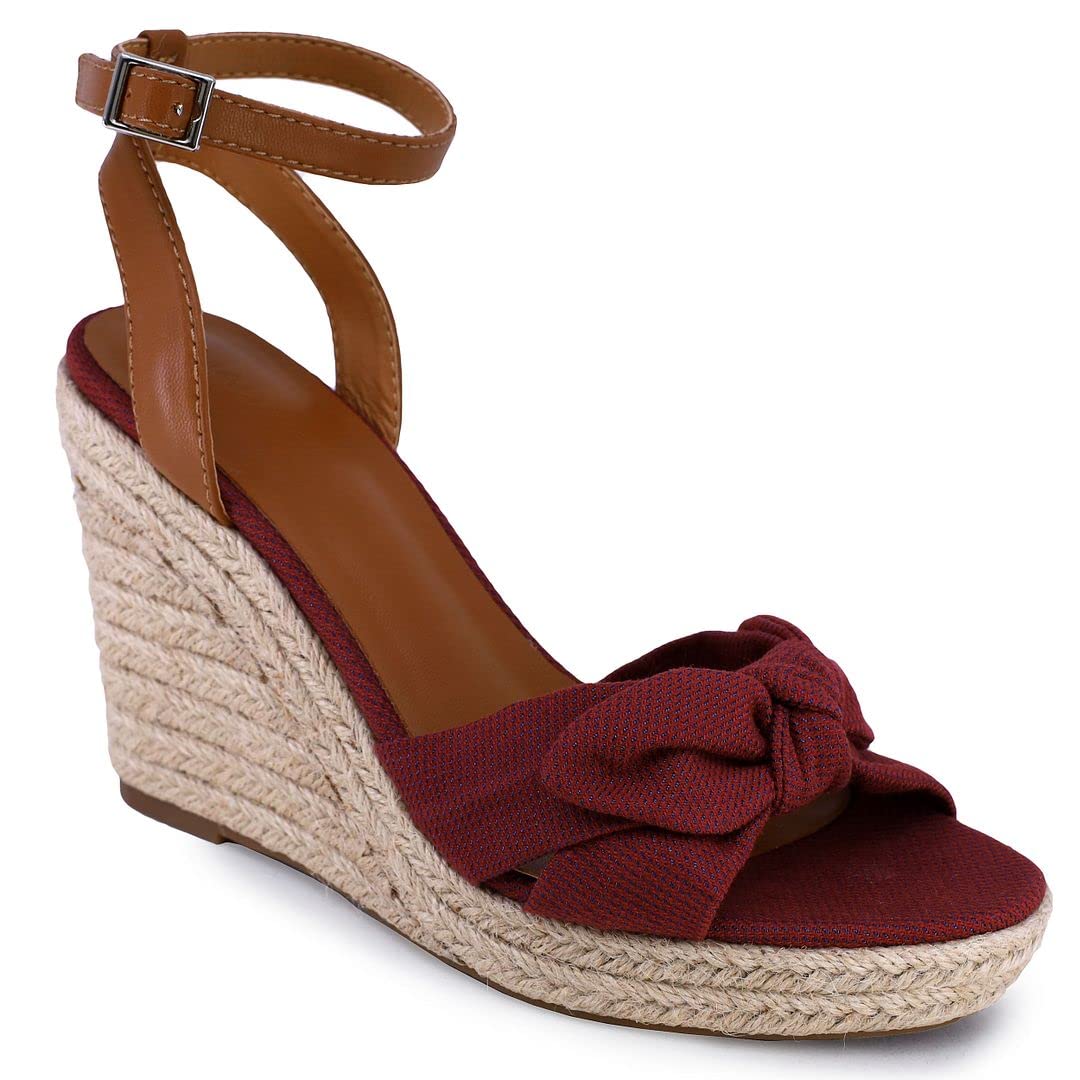 Nautica Women's Espadrille Mid Wedge Sandals with Fashion Buckle - Comfortable Casual Summer Shoes for Beach, Vacation & Everyday Wear