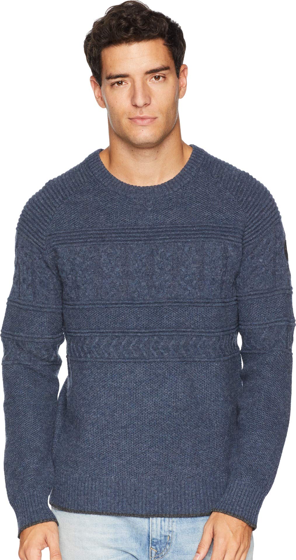 Obermeyer Men's Textured Crew Neck Sweater - Soft Winter Knit Pullover for Casual Wear & Outdoor Activities