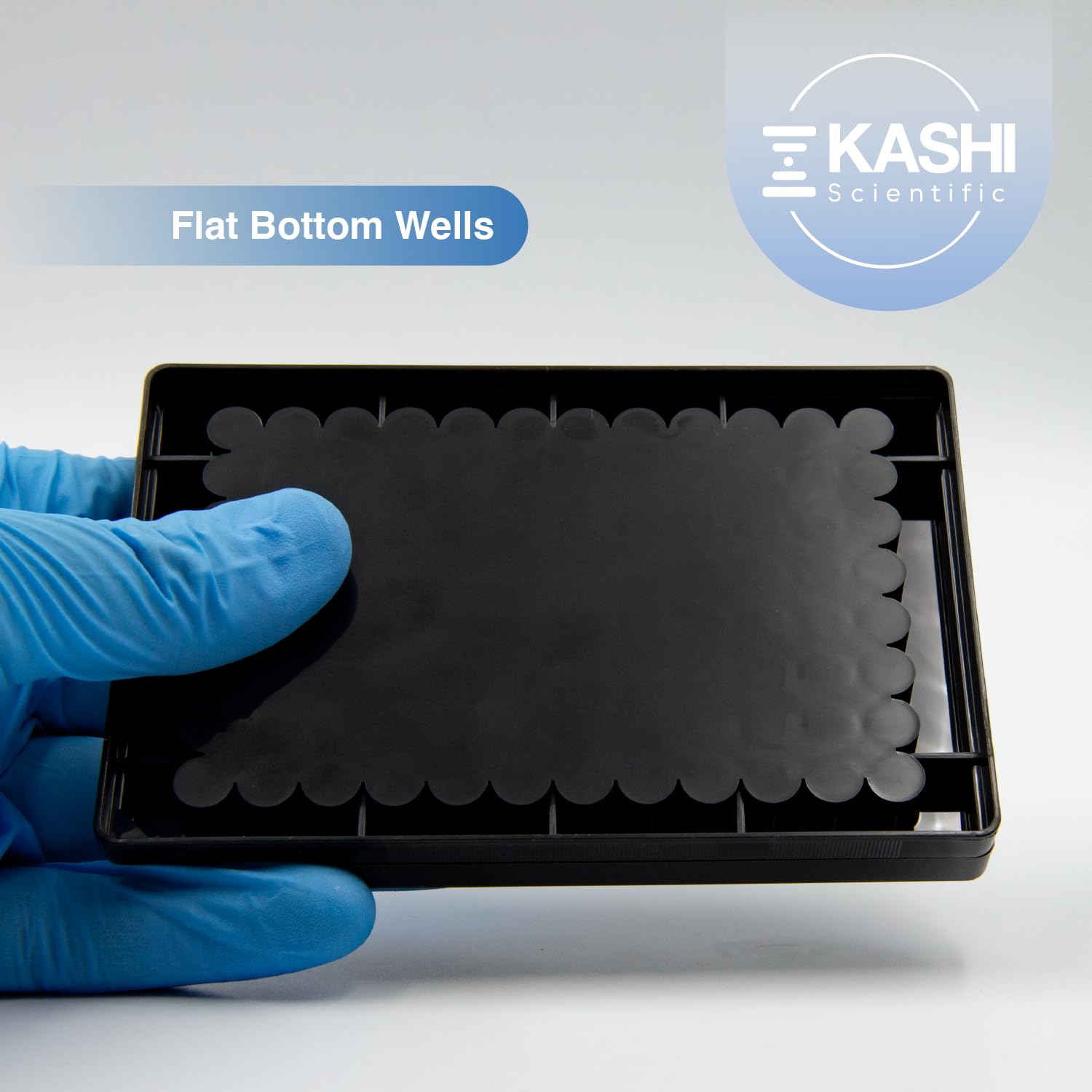 96-Well Polystyrene Flat-Bottom Microplate - Sterile Black Microplates with Lids (Pack of 100) for PCR, ELISA & Cell Culture | Laboratory & Research Use