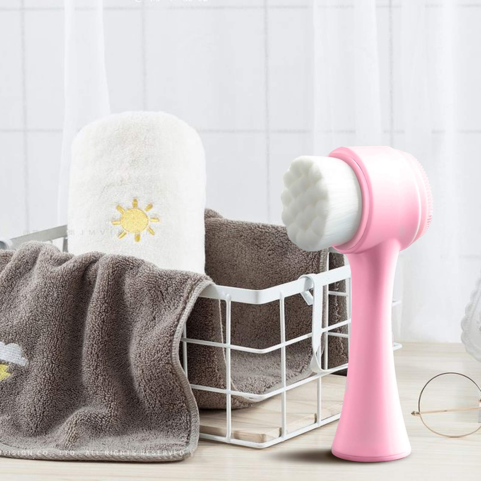 2-in-1 Silicone Face Brush for Deep Pore Cleansing & Exfoliation - Handheld Manual Facial Cleansing Brush with Double Sides - Perfect for Daily Skincare Routine & Travel