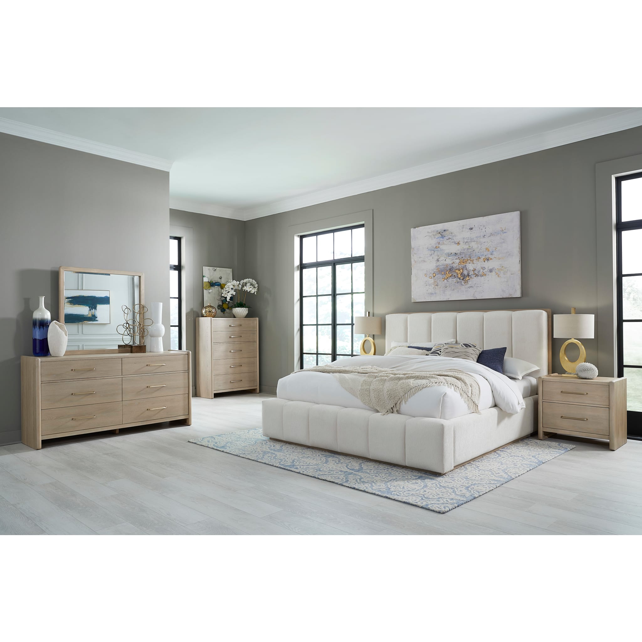 Gardenia 5-Drawer Oak Wood Chest in Chai - Vintage Storage Cabinet for Bedroom, Living Room & Office Organization