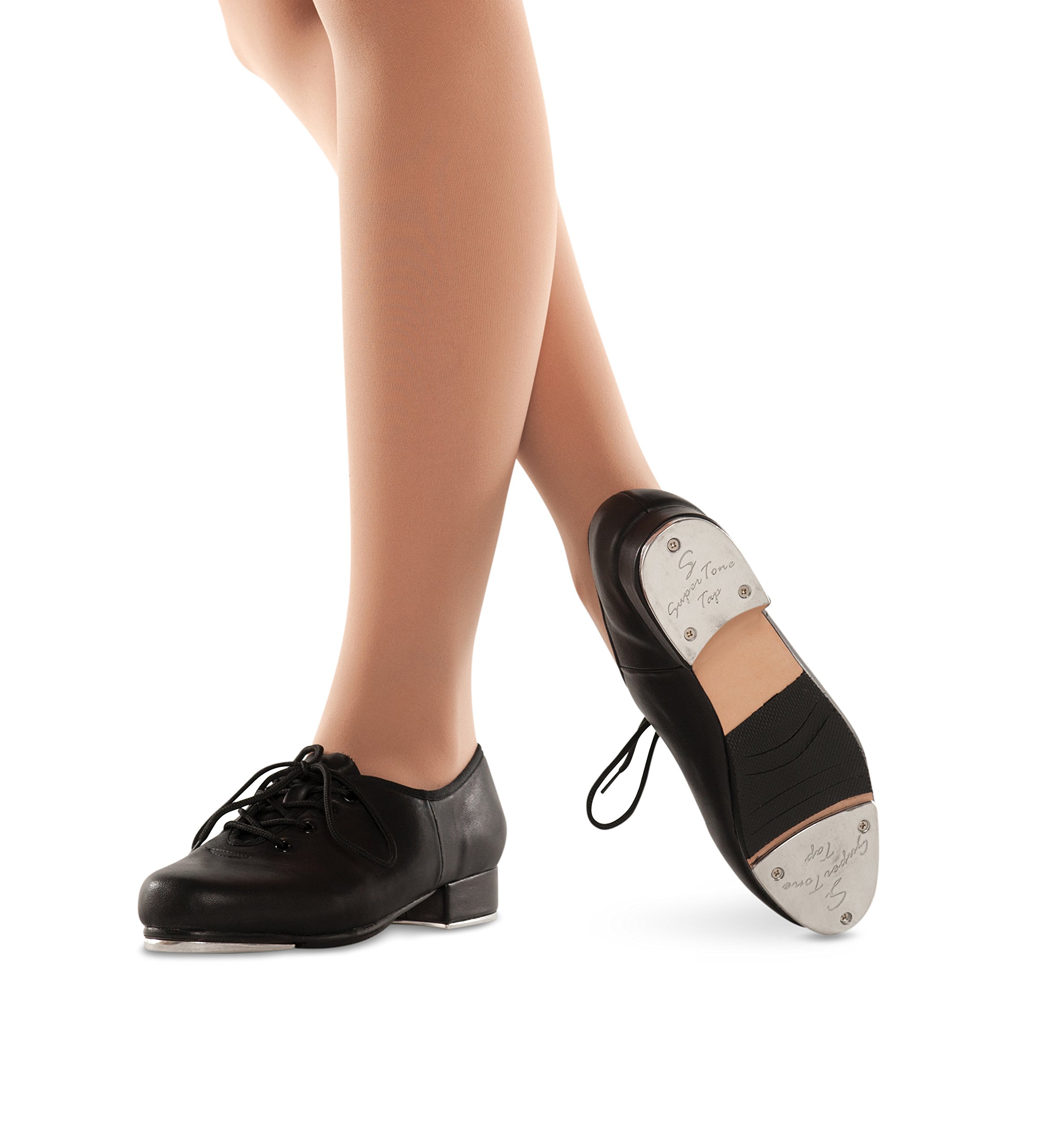 Black Adult Tap Shoes for Women - Wide Size 6 - Perfect for Dance Performances, Practice & Broadway Shows