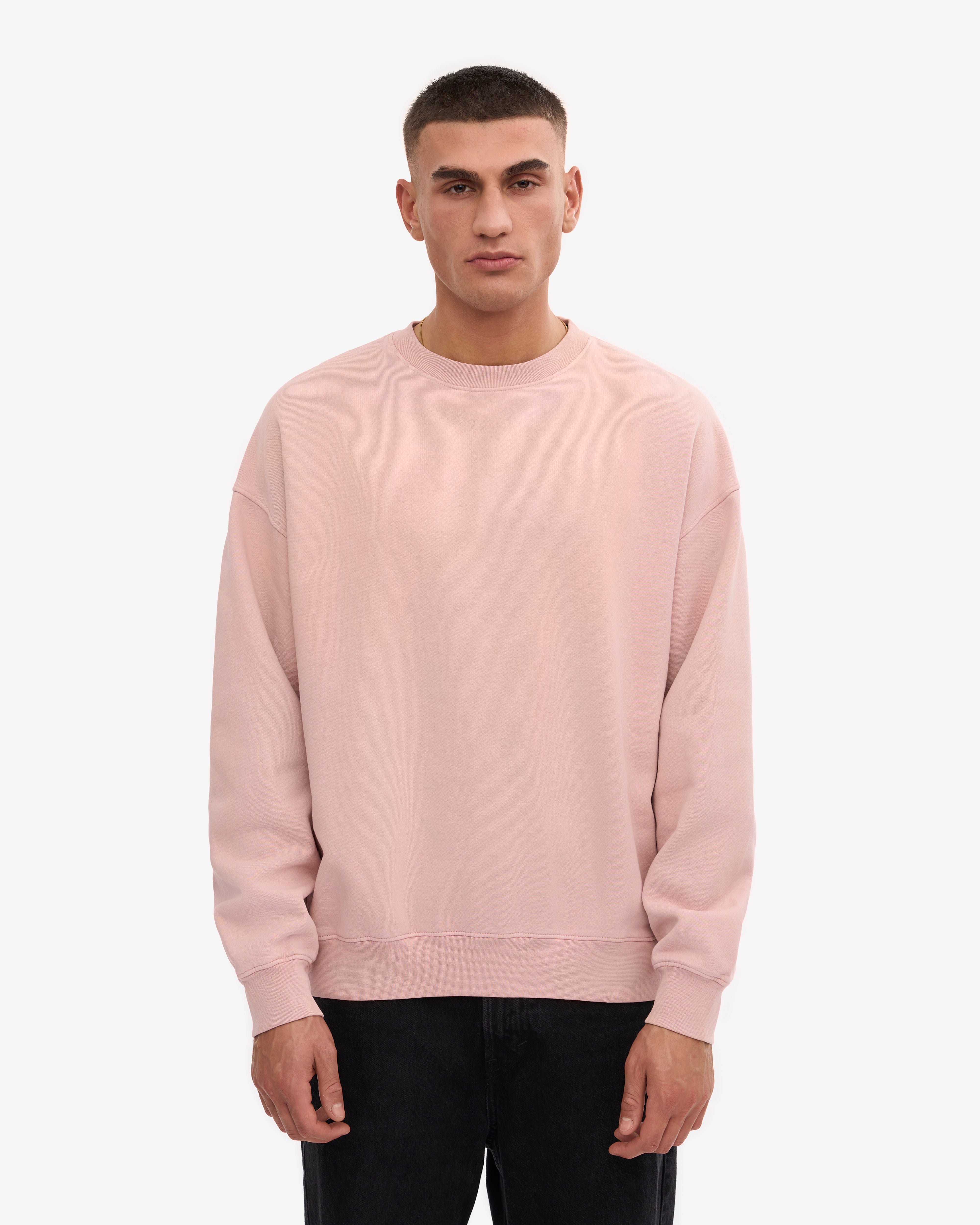 Organic Oversized Crewneck Sweatshirt - Faded Pink | Soft & Comfortable Unisex Pullover for Casual Wear, Lounge & Street Style