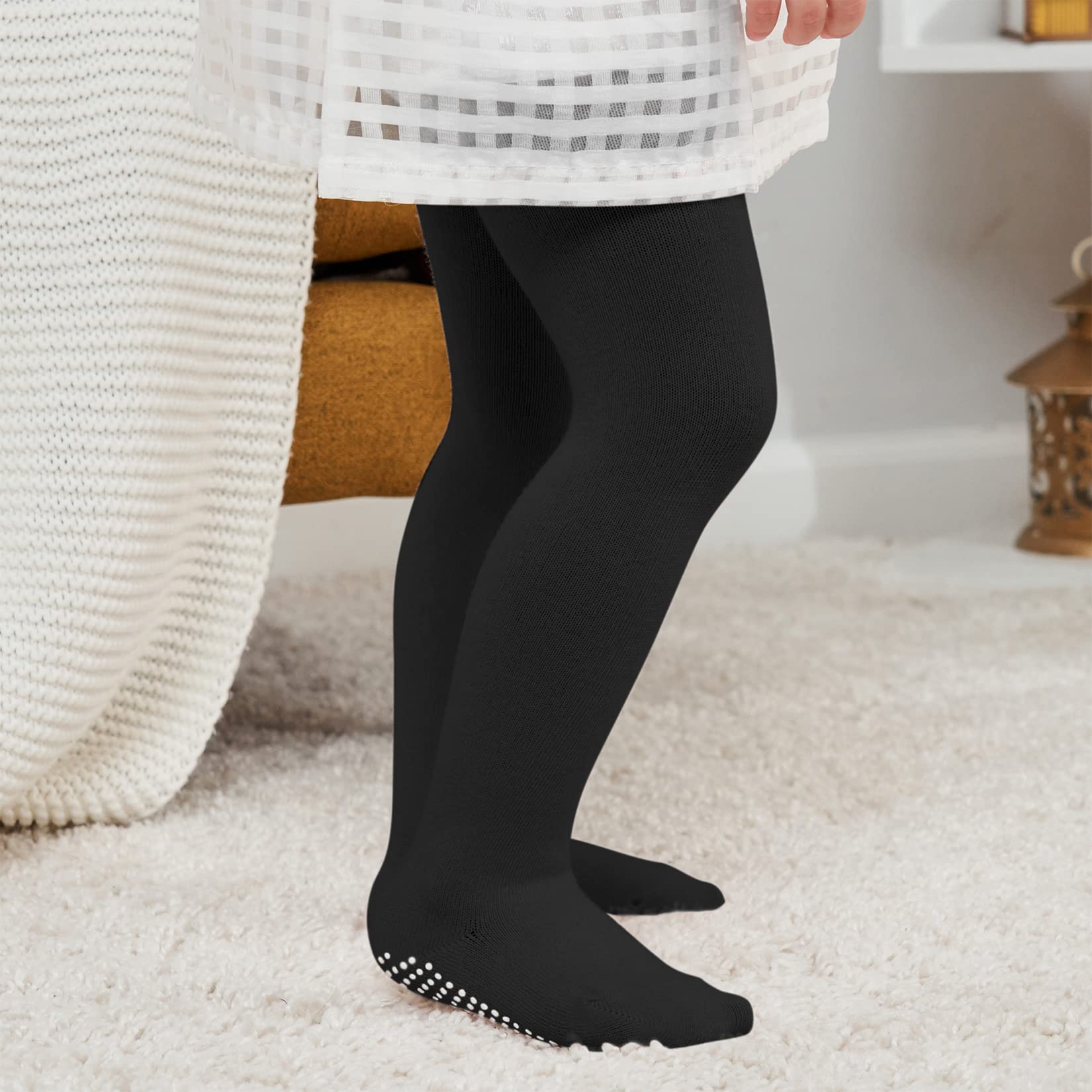 Century Star Non-Slip Baby Tights for Girls - Soft Cotton Toddler Leggings for Newborns & Infants | Perfect for Playtime, Daycare & Winter Outfits