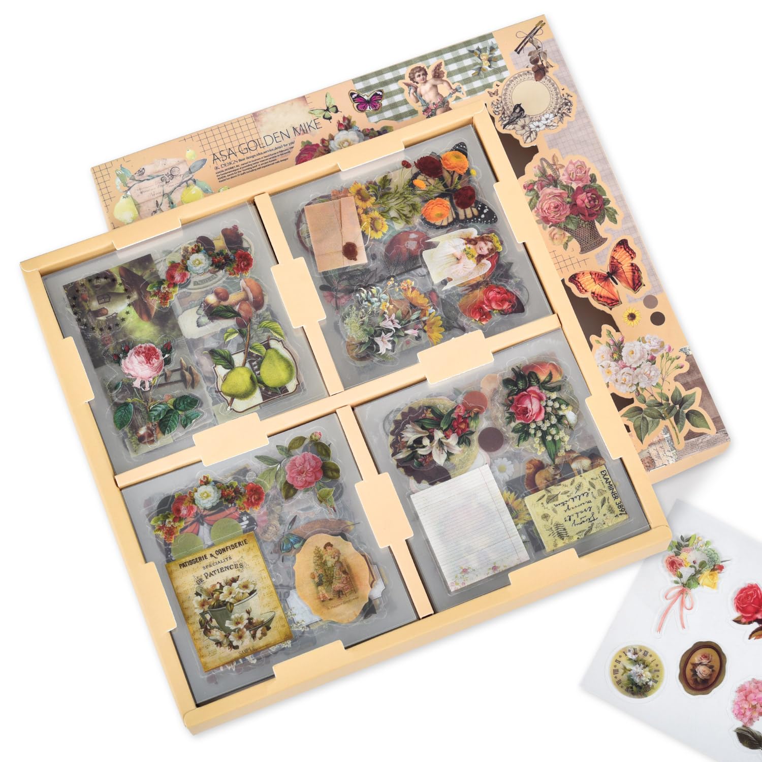 100 Sheets Vintage Flower Stickers for Journaling - PET Plant Mushroom Floral Stickers Supplies, Small Cute Flower Letter Stickers for DIY Embellishments, Card Making, Scrapbooking, Planner Decorations - Perfect for Bullet Journals, Gift Wrapping & Home Craft Projects