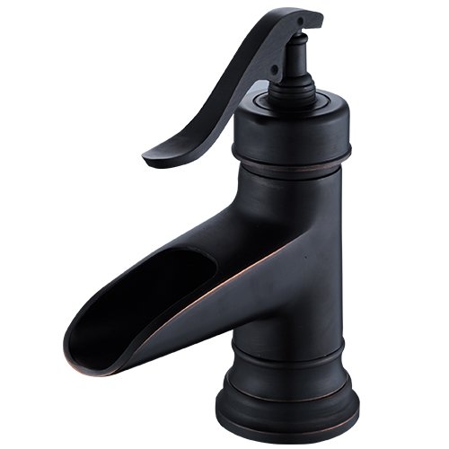 Yannlii Oil Rubbed Bronze Single Handle Waterfall Bathroom Sink Faucet - Modern ORB Single Hole Lavatory Faucet with Sprayer - Perfect for Bathroom Vanity, Powder Room, and Guest Bath Upgrades