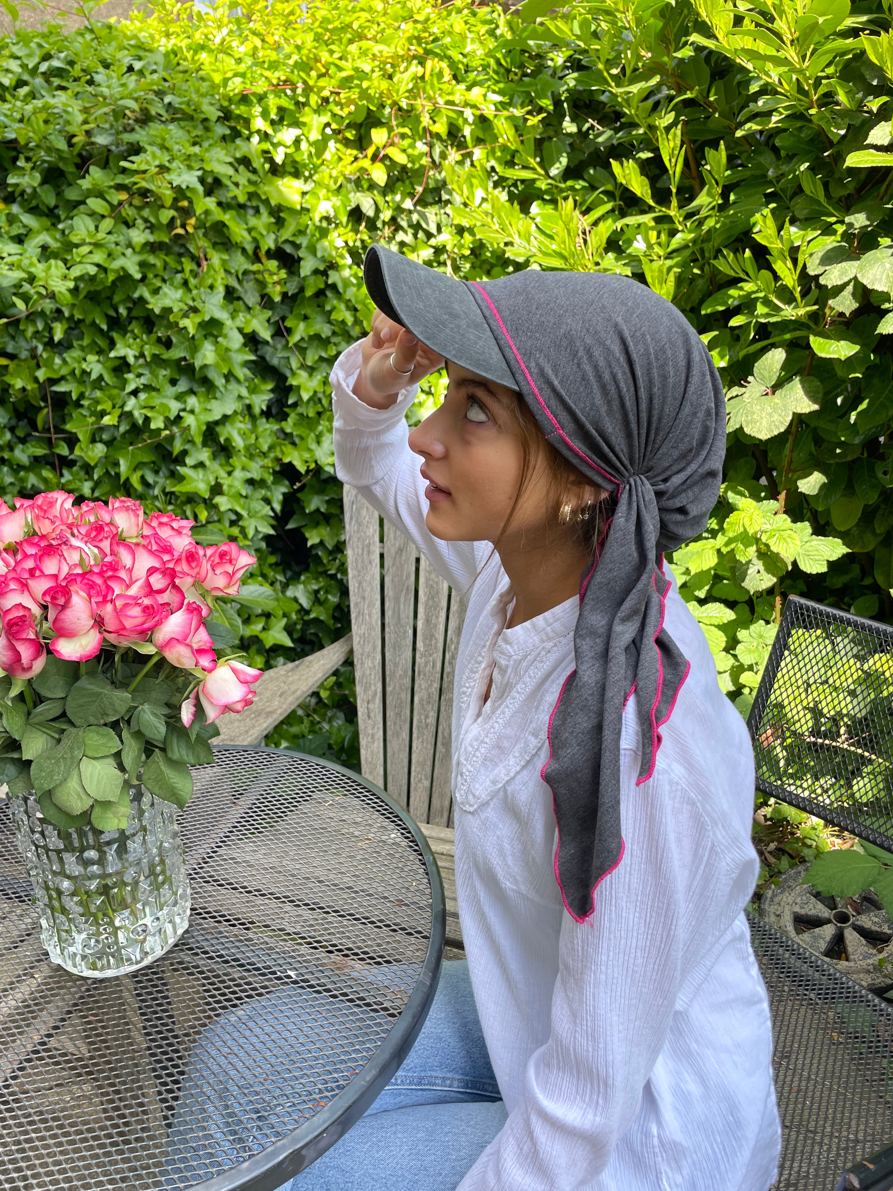 Stylish Baseball Cap with Brim - Grey & Pink Adjustable Sun Hat for Men & Women | UV Protection & Breathable Fabric | Perfect for Outdoor Sports, Beach, Hiking & Daily Wear | Made in USA