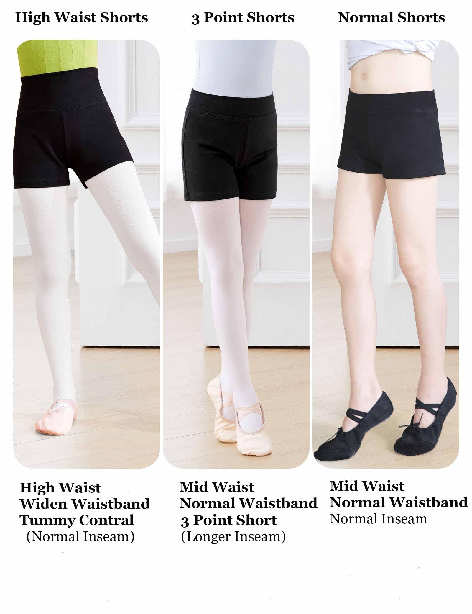 Daydance Cotton Black Dance Shorts for Ballet, Gymnastics, Toddler/Little/Big Girls/Kids - Perfect for Dance Classes, Performances, and Practice