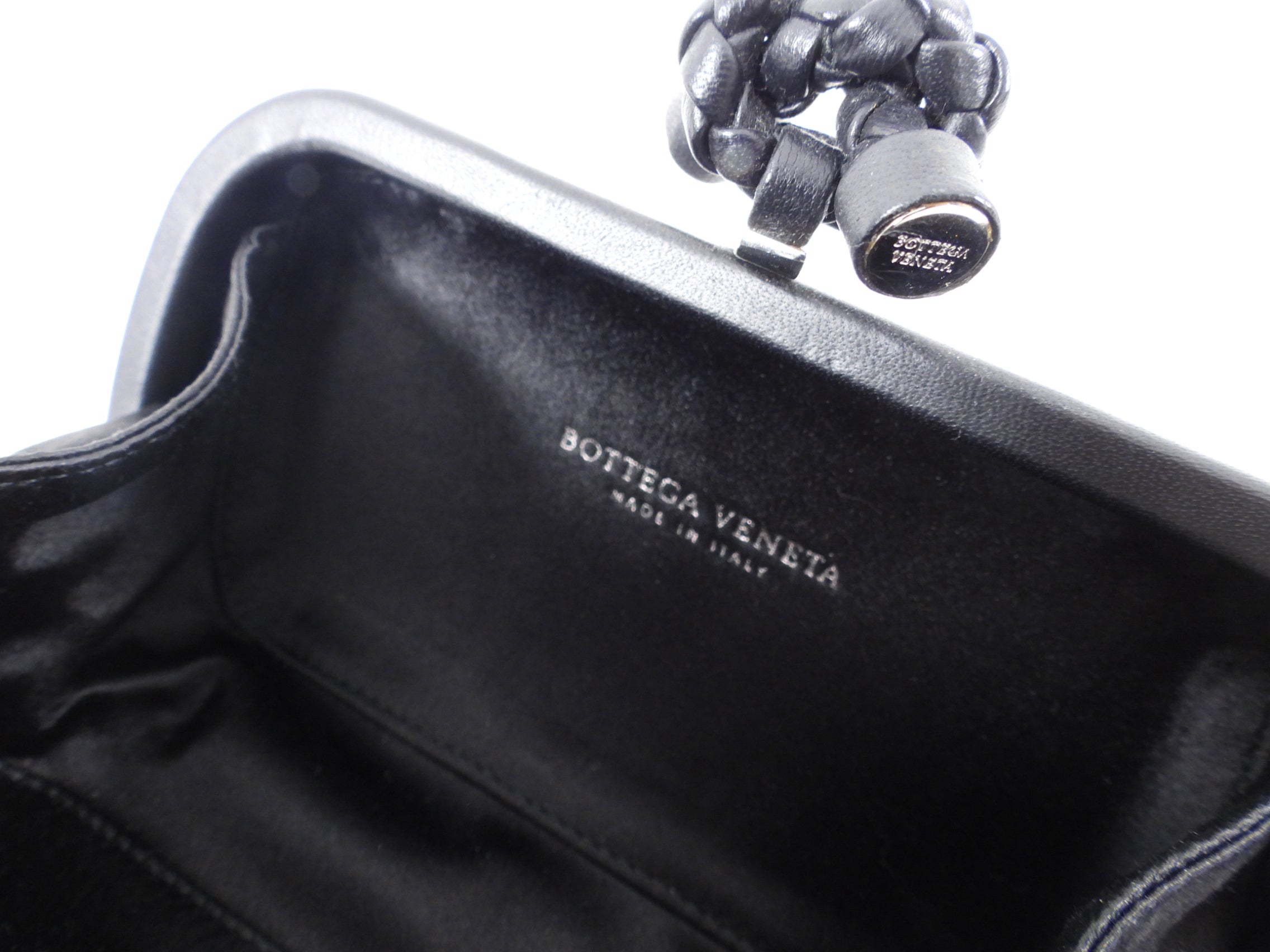 Bottega Veneta Small Black Knot Evening Clutch Bag for Women - Elegant Handbag for Parties, Weddings & Special Occasions