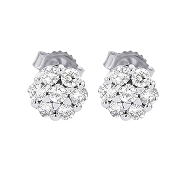 14K White Gold 1CTW Diamond Stud Earrings for Women - Perfect for Weddings, Parties & Special Occasions
