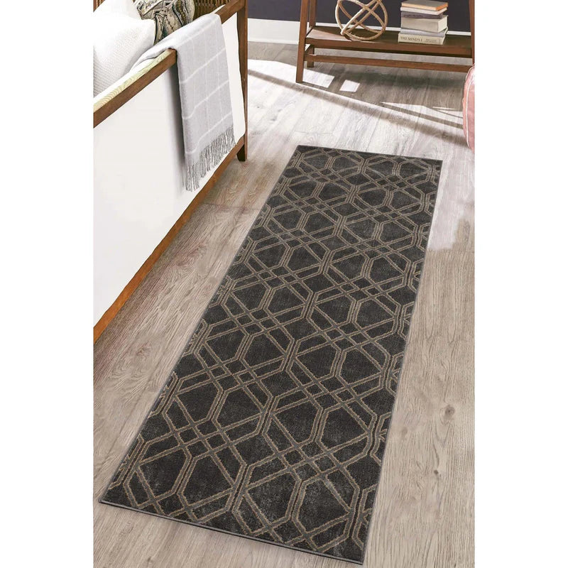 Abner Modern Medallion Indoor Area Rug - Non-Slip Living Room Carpet, Bedroom Runner Rug for Home Decor, Soft & Durable Floor Mat (5'x8', Grey) - Perfect for Living Spaces, Hallways & Entryways