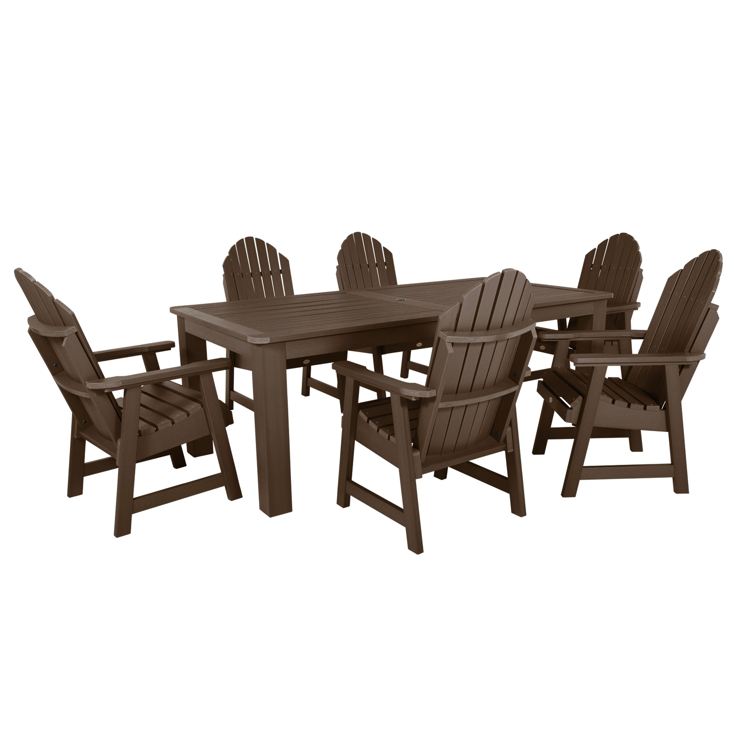 Premium Hamilton 7-Piece Outdoor Dining Set 42x84 Inches - Patio, Garden, Backyard Furniture for Dining & Entertaining