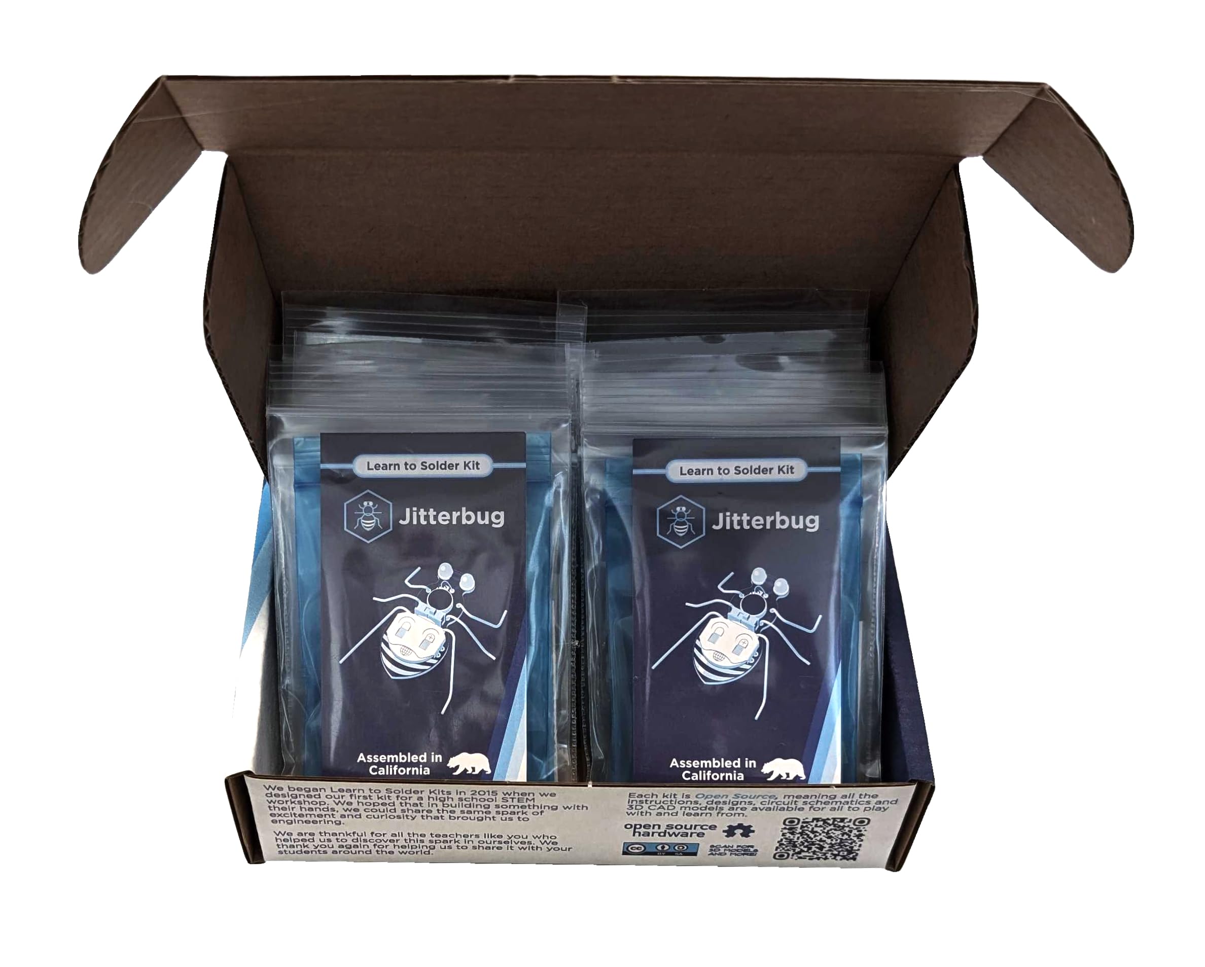 DIY Soldering Kit for Beginners - Bulk Educator Pack with Jitterbug Vibration Motor Circuit Boards | STEM Electronics Projects for Students & Classroom Learning | Perfect for Science Experiments & Robotics Prototyping