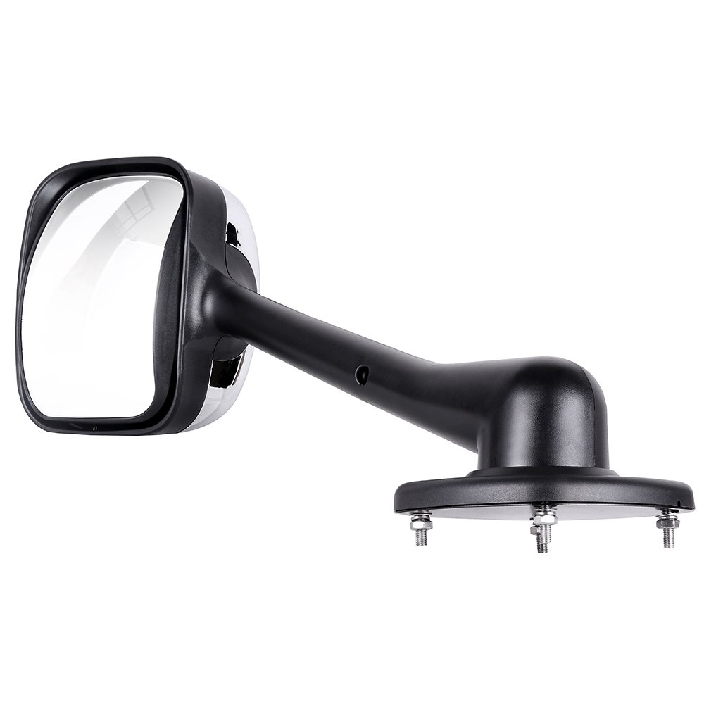 Heavy Duty Right Side Passenger Hood Mount Mirror with Chrome Housing for Freightliner Cascadia (2008-2016) - Manual Adjustment for Enhanced Visibility & Safety While Driving
