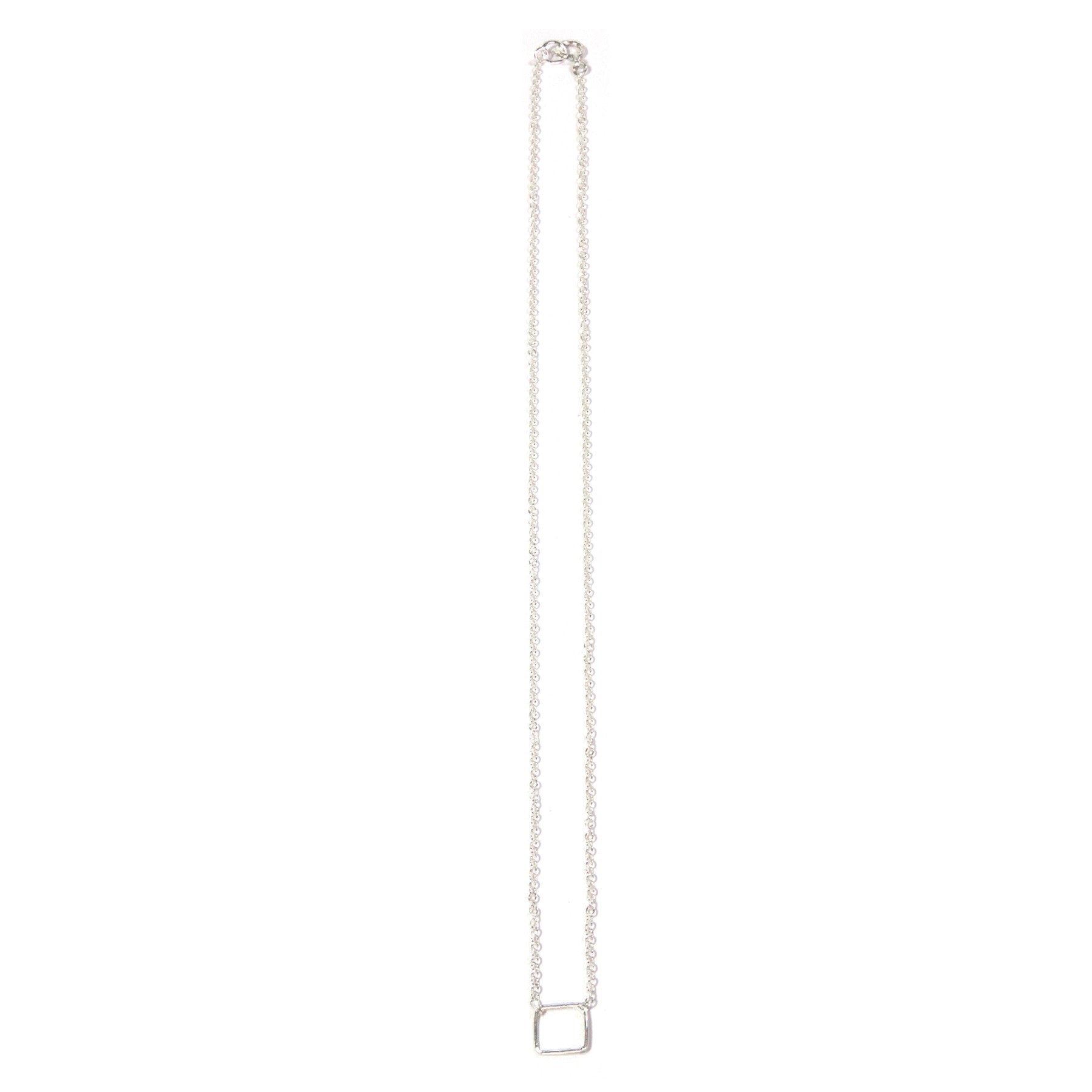 Sterling Silver Geometric Square Pendant Necklace - Elegant Minimalist Jewelry for Women, Perfect for Everyday Wear & Special Occasions