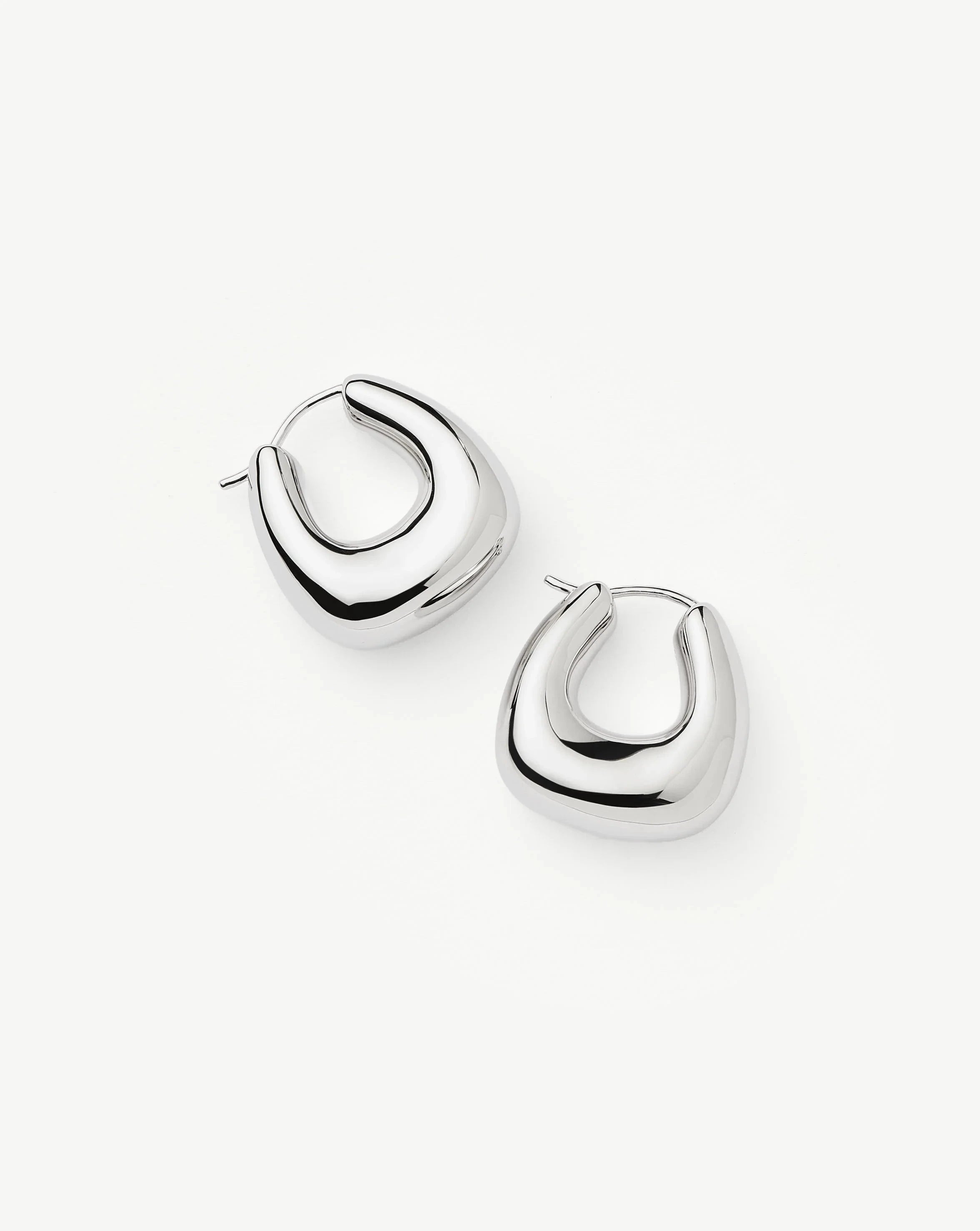 Stylish Sculptural Chubby Small Hoop Earrings - Silver Plated Dainty Jewelry for Women | Perfect for Everyday Wear, Date Nights & Gift Giving