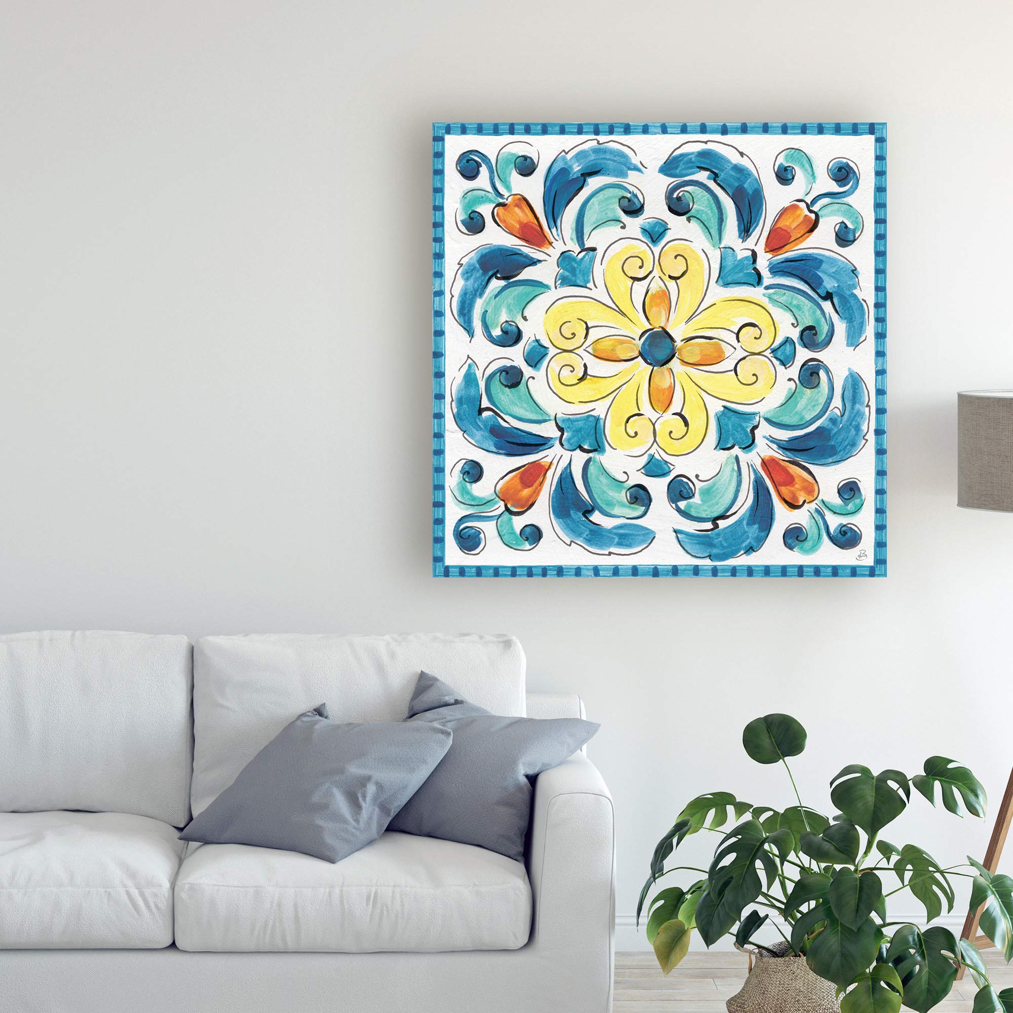 Trademark Fine Art Mediterranean Breeze XIX by Daphne Brissonnet - 18x18 Inch Canvas Wall Art - Coastal Home Decor for Living Room, Bedroom & Office