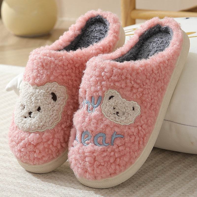 Cozy Fuzzy Plush Bear Slippers for Women & Men - Soft Warm Winter House Shoes with Non-Slip Soles - Perfect for Indoor Comfort, Lounge Wear & Gift Giving