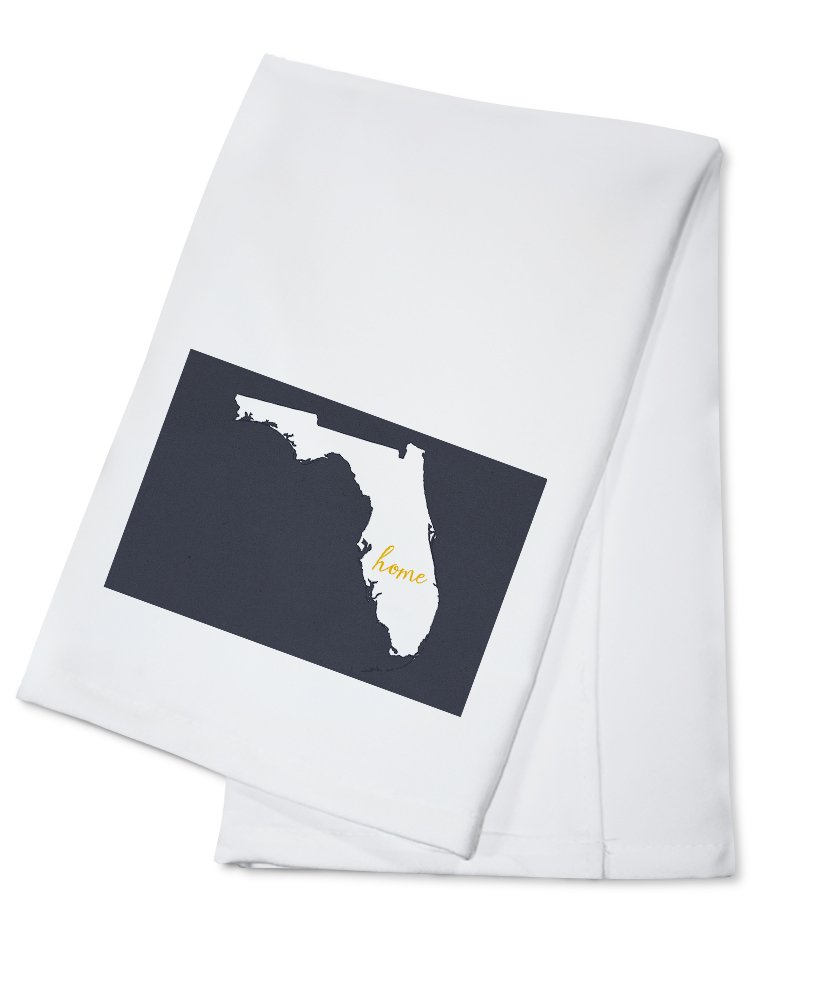 Florida Home State White on Gray 100% Cotton Tea Towel - Decorative Hand Towel for Kitchen, Bathroom & Home Decor | Perfect for Dish Drying, Gift Giving & Farmhouse Style Decor