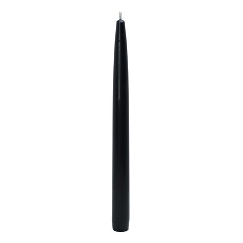 Bulk Jeco 10 Inch Black Taper Candles - 144pcs/Case for Weddings, Church, Restaurants & Home Decor