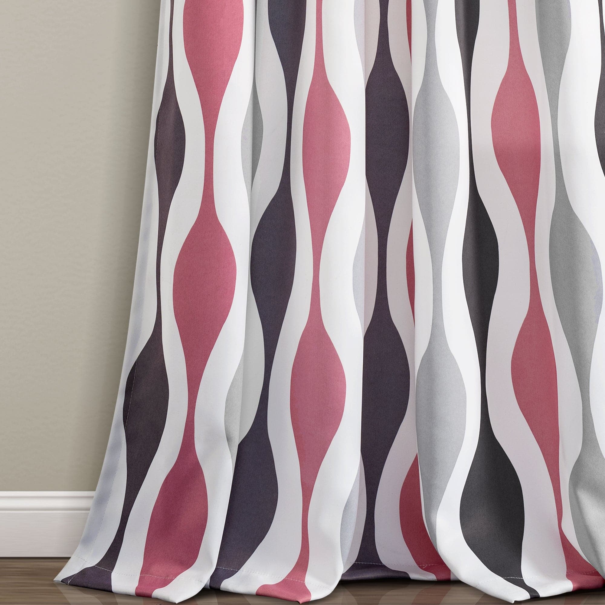 Mid Century Modern Geometric Light Filtering Window Curtains - Set of 2 Panels for Living Room & Bedroom | Sun Protection & Privacy Sheer Drapes