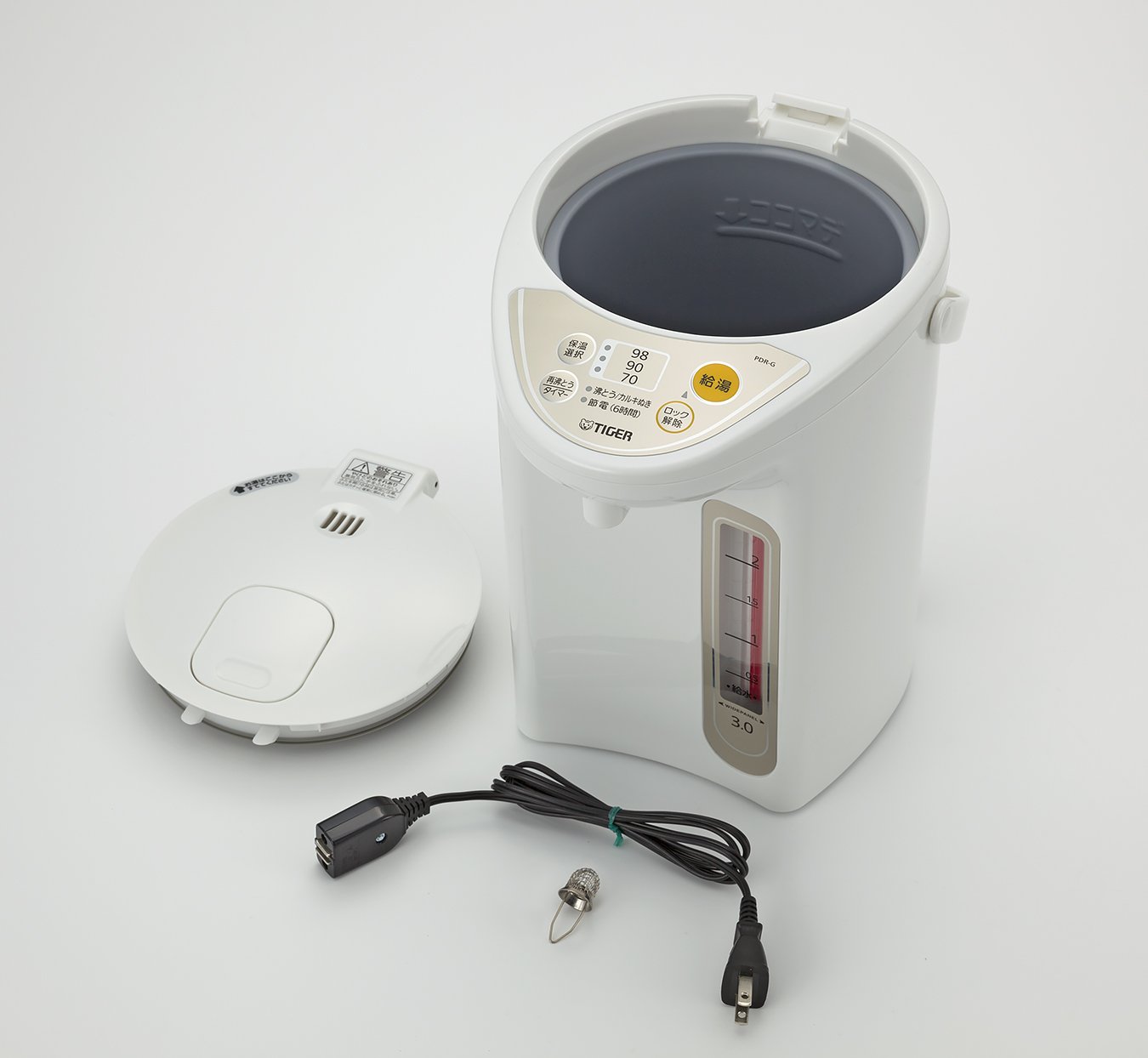 Tiger 3.0L Electric Kettle with Microcomputer Control - White (PDR-G300-W) - Perfect for Home, Office & Tea/Coffee Brewing