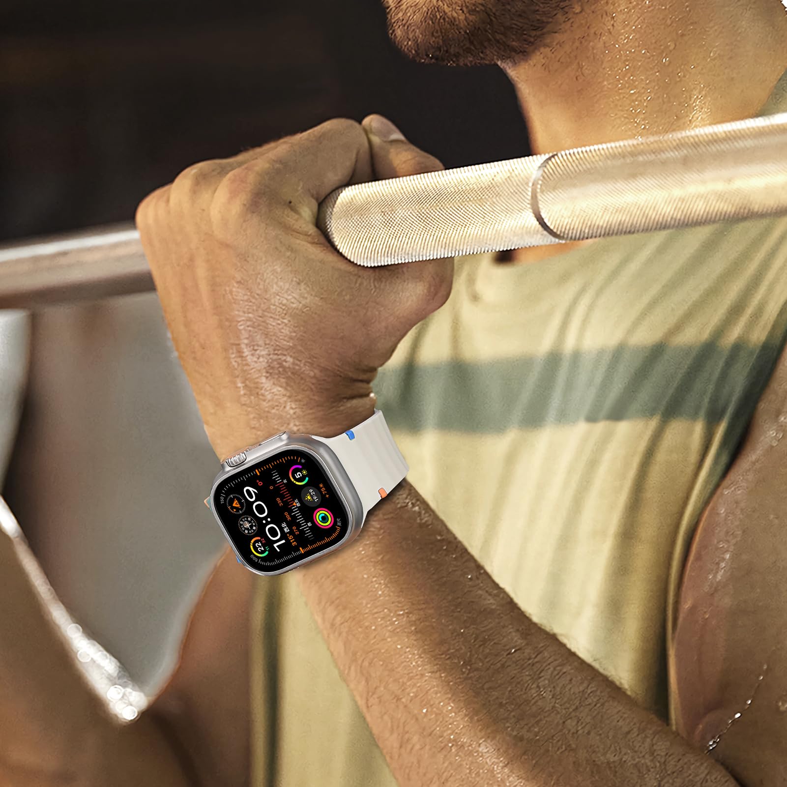 Premium Sport Band for Apple Watch Ultra/Series 10/9/8/7/6/5/4/3/SE (41mm/45mm) - Soft Silicone Waterproof Wristband for Men & Women - Perfect for Running, Swimming & Fitness Tracking