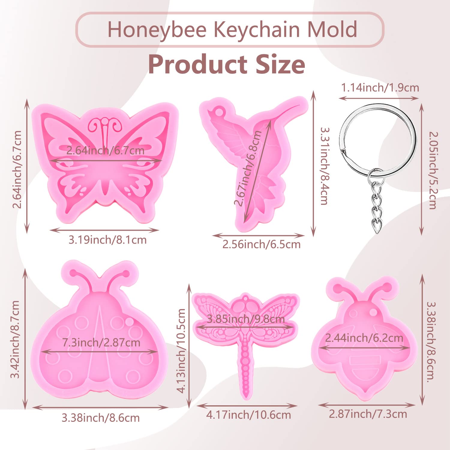 25-Piece Resin Molds Set for DIY Crafts - Dragonfly, Butterfly, Hummingbird & Bee Keychain Silicone Molds - Perfect for Resin Jewelry, Keychains & Home Decor Gifts