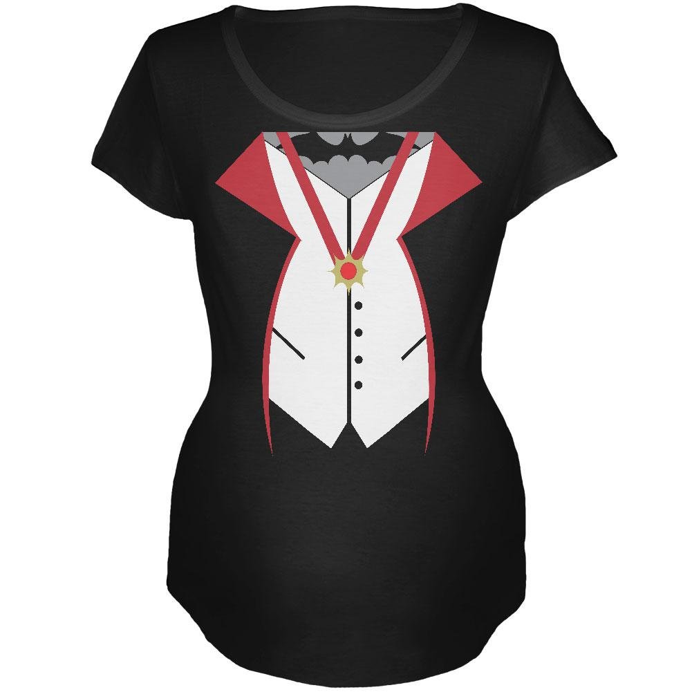 Old Glory Halloween Vampire Costume Black Maternity Soft T-Shirt - Small | Comfortable Pregnancy Halloween Outfit for Women | Perfect for Halloween Parties, Cosplay & Themed Events