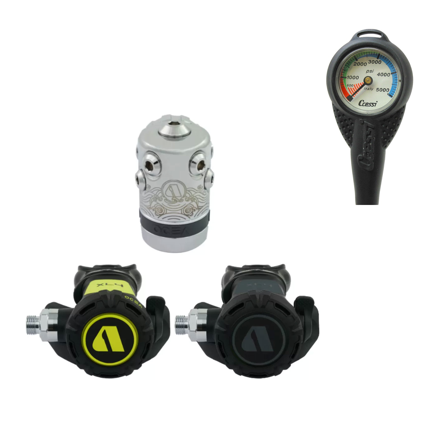 Apeks Ocea Stage 3 Full Scuba Diving Regulator Set - Grey | Professional Dive Equipment for Deep Sea & Technical Diving