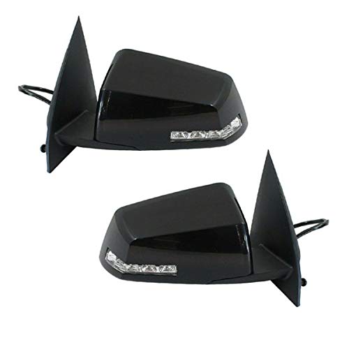 Heated Power Folding Side Mirrors with Turn Signal - Compatible with 2008-2012 GMC Acadia & Saturn Outlook (Pair) - Perfect for Winter Driving and Enhanced Safety