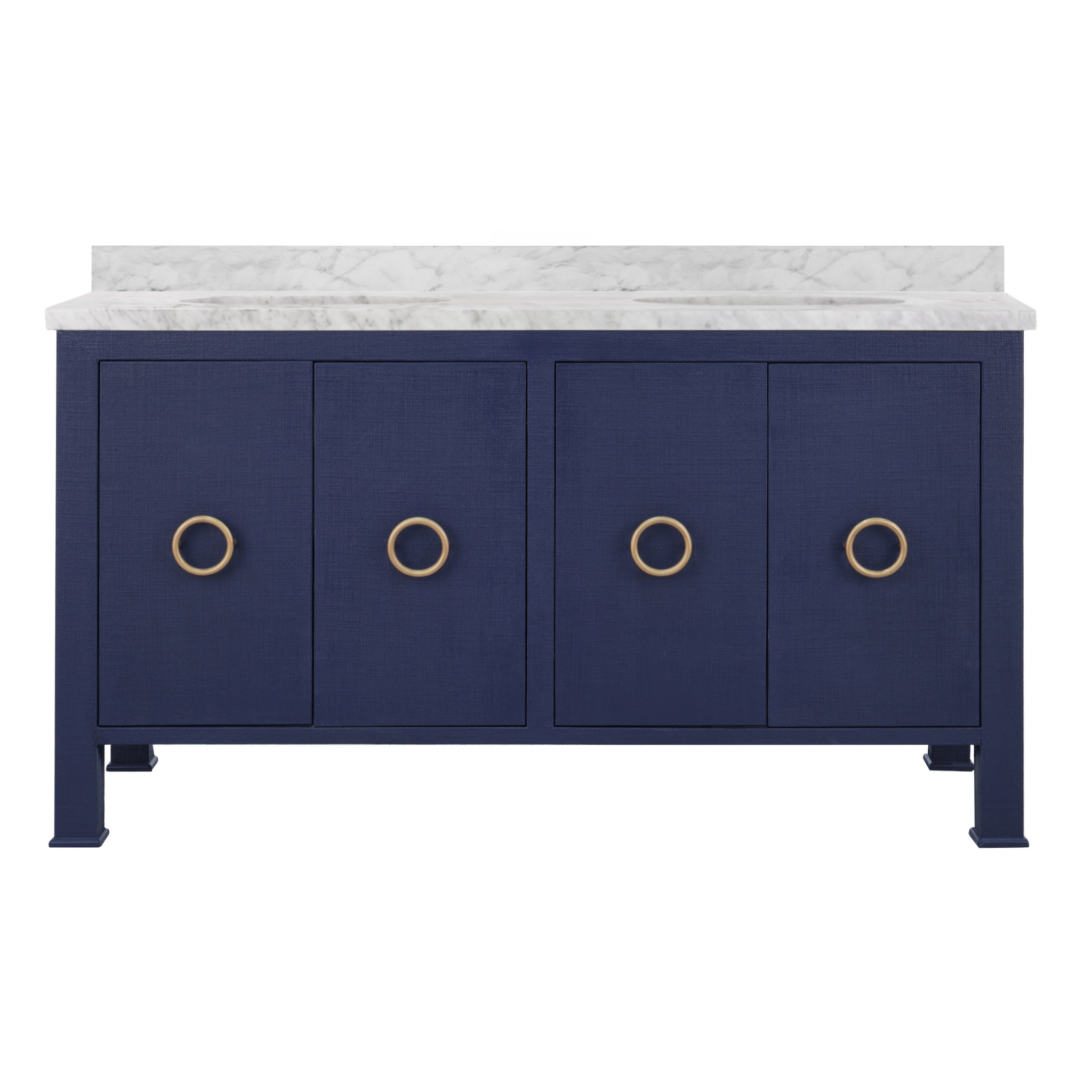 Blanche 60 Inch Navy Blue Bathroom Vanity Cabinet with Sink - Modern Storage for Bathroom, Powder Room, or Guest Bath