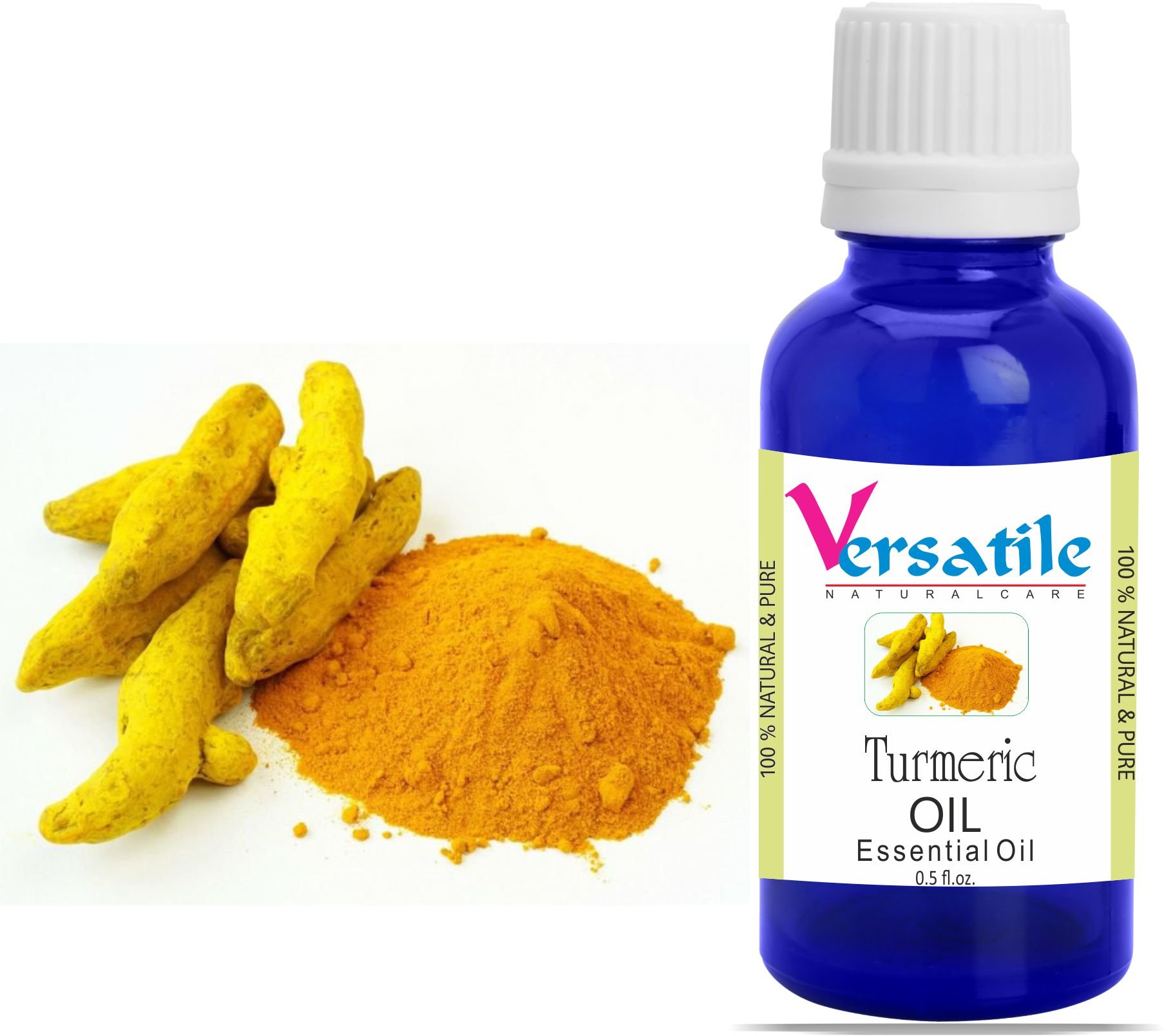 100% Pure Natural Turmeric Essential Oil for Aromatherapy, Diffusers & Massage (3ml-1000ml) - Organic Skin Care, Stress Relief & Home Spa Use